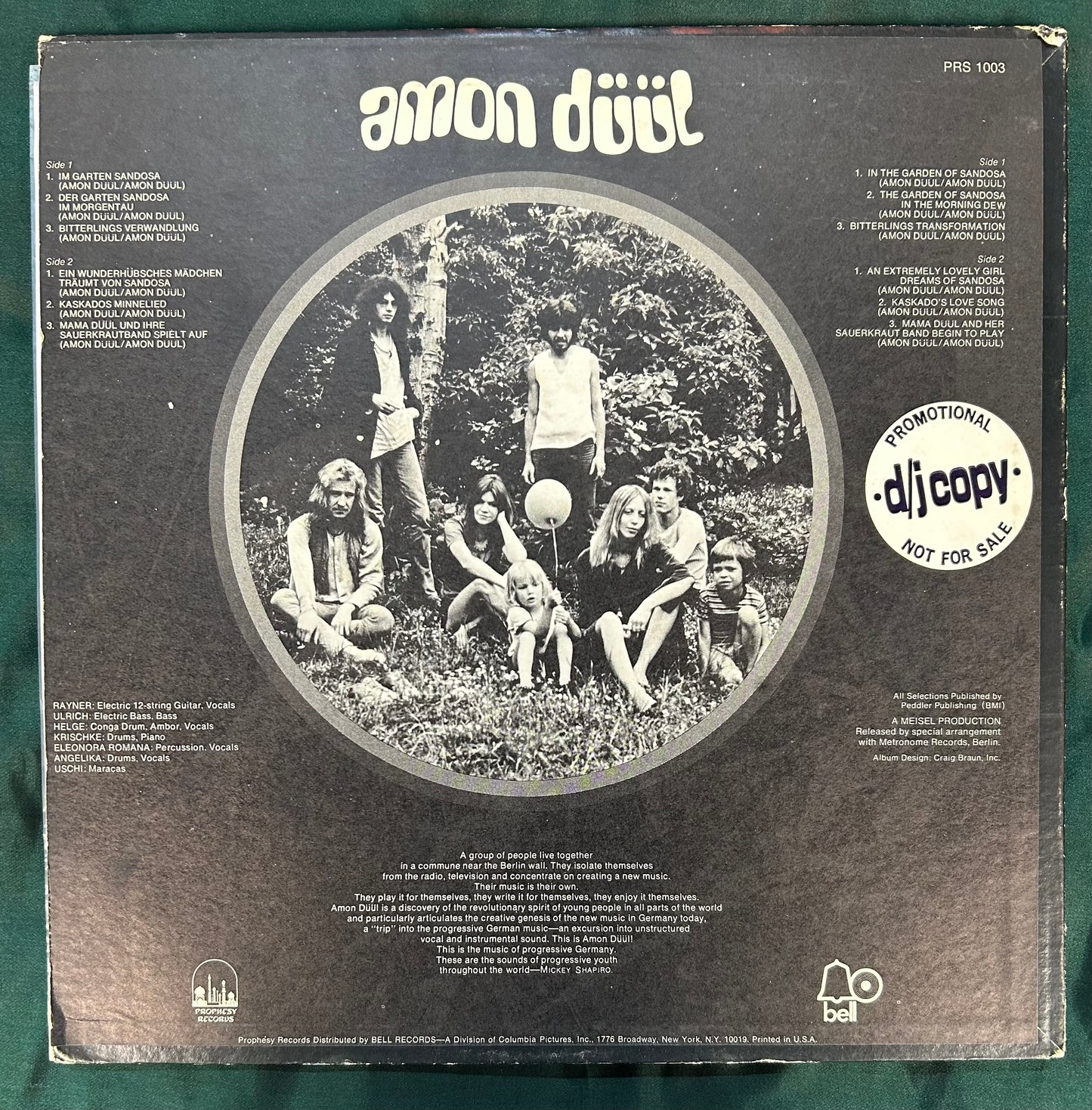 Amon Duul - Amon Duul 1st Press US 1970 Promo White Label Prophesy