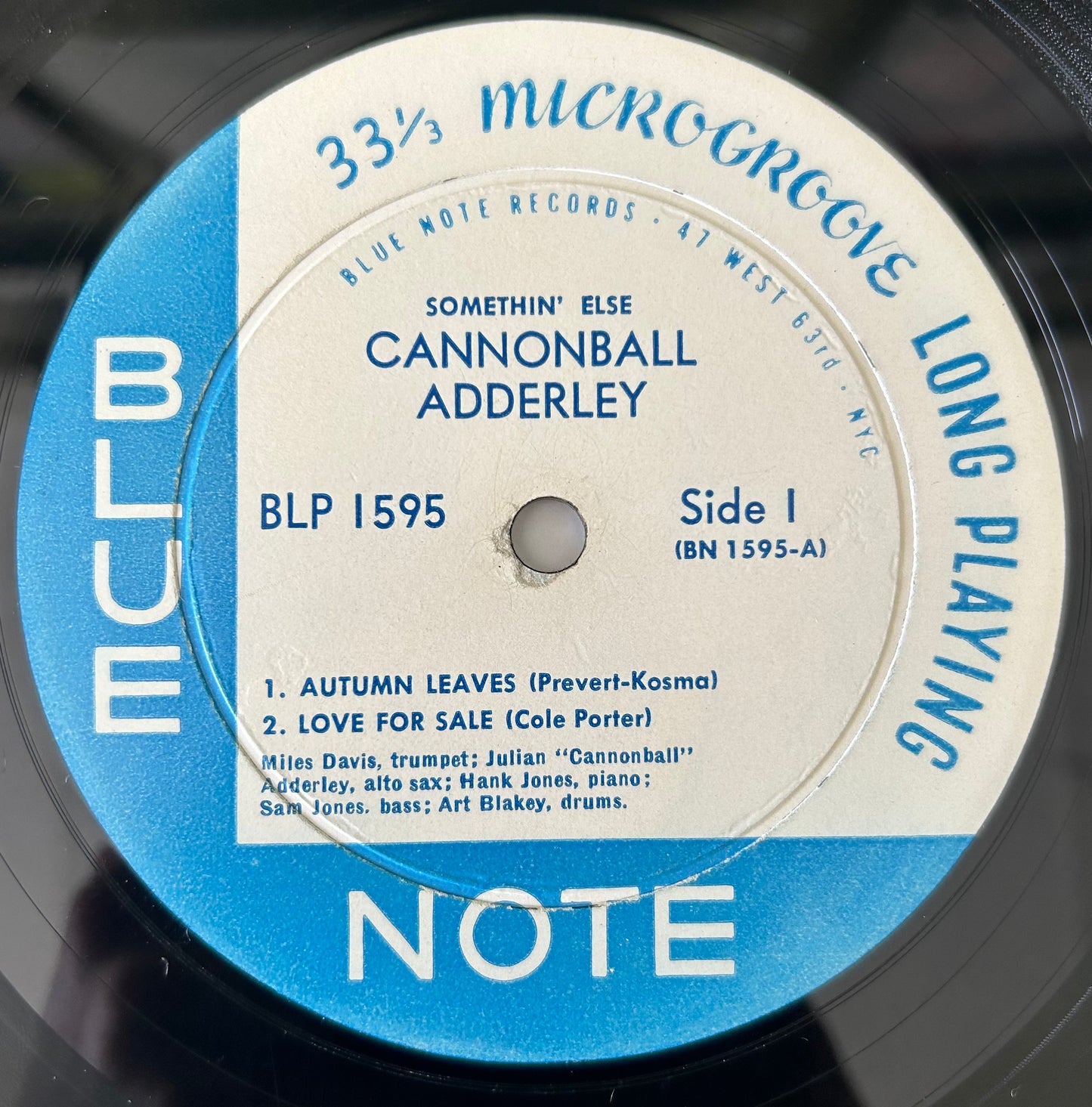 Cannonball Adderley - Somethin' Else 1st Mono Press 1958 Blue Note