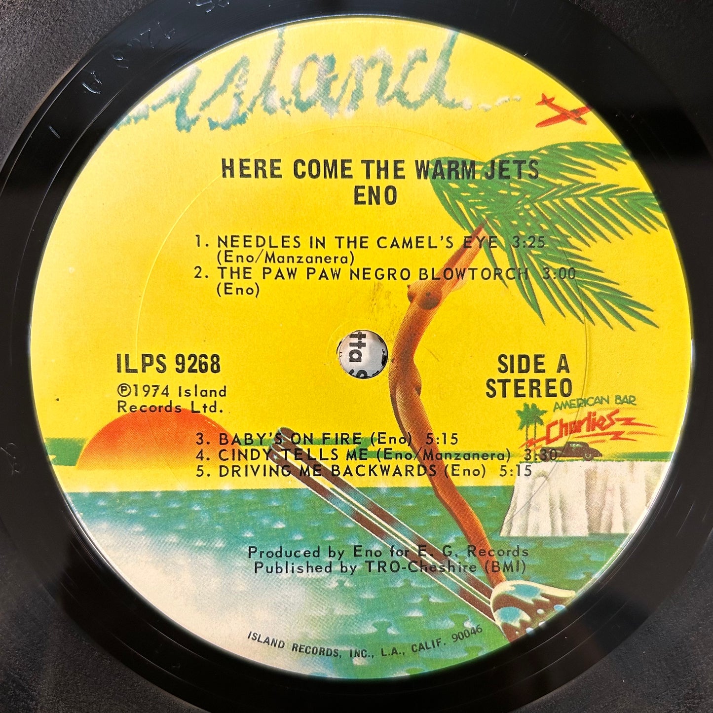 Brian Eno - Here Come The Warm Jets 1st Press 1974 Island US