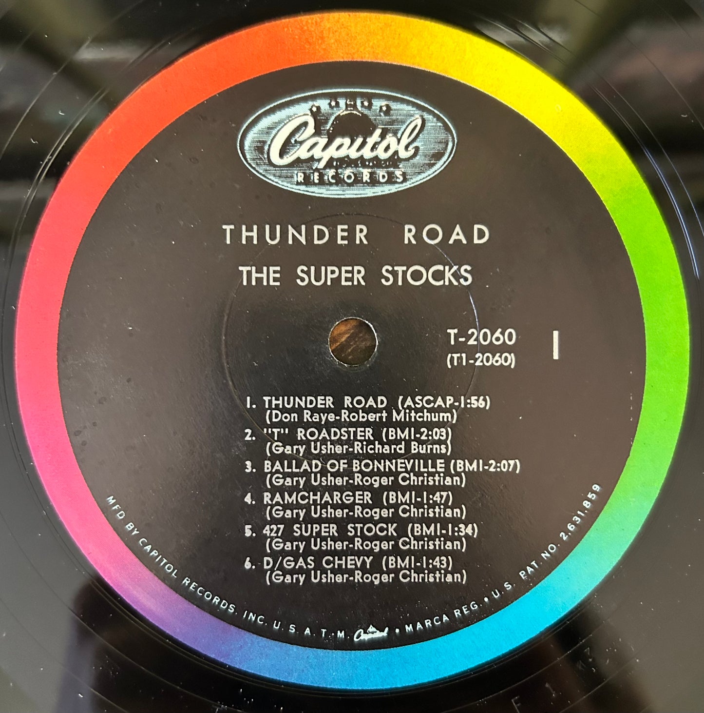 The Super Stocks - Thunder Road 1st Press 1964 Capitol Surf/Hot Rod Rock