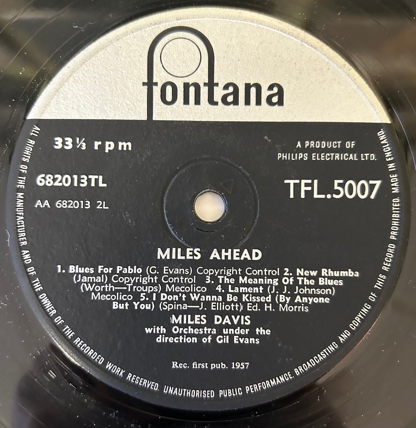 Miles Davis - Miles Ahead 1st Press UK Fontana 1959