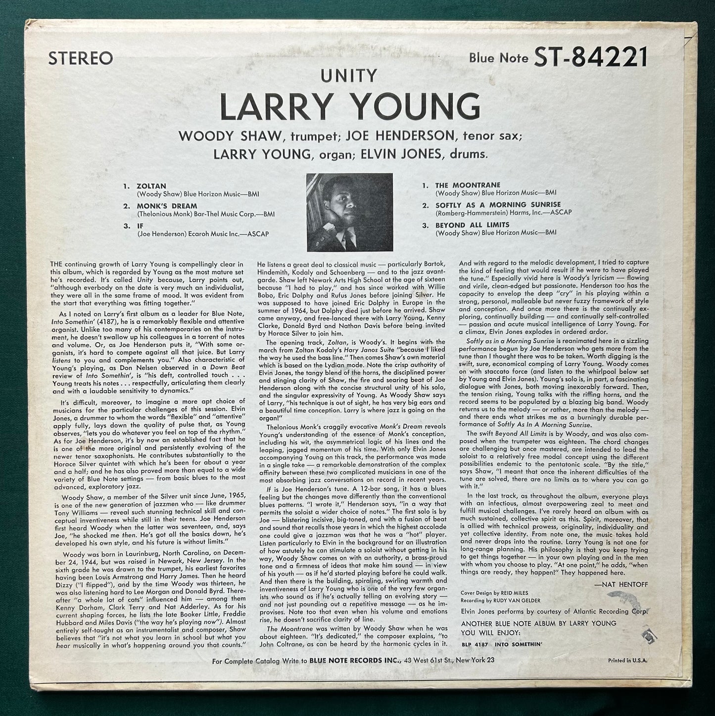 Larry Young - Unity 2nd Press 1966 Blue Note Liberty New York Label Stereo Van Gelder