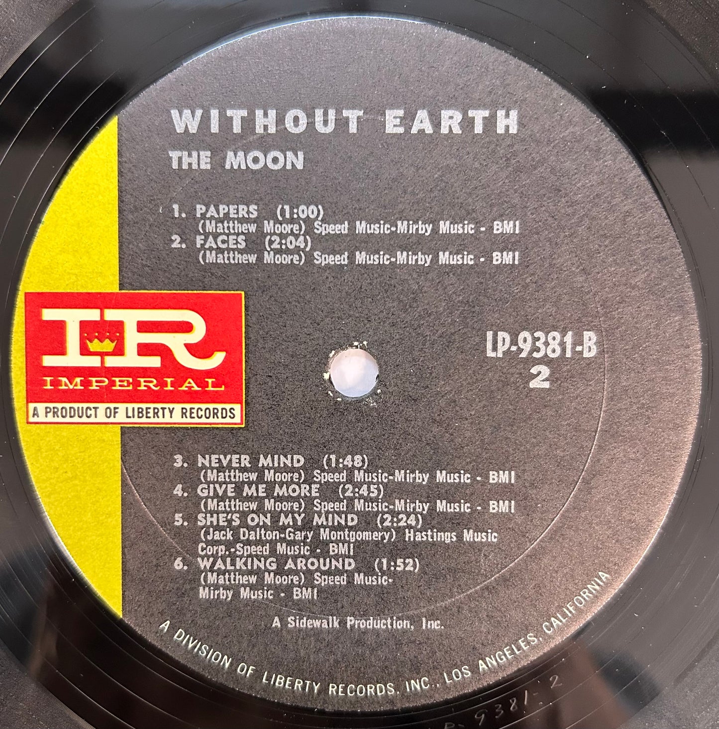 The Moon - Without Earth 1st Press 1968 Imperial Records Psych