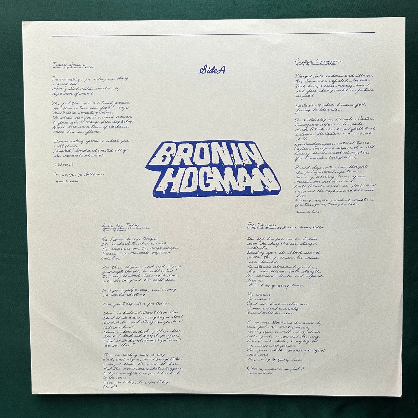 Bronin Hogman Band - Private Press FL Hard Rock/Prog 1977 Gamut