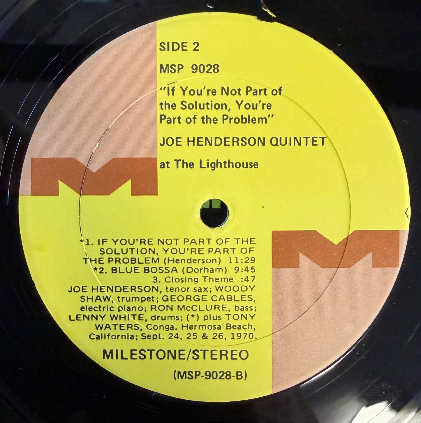 Joe Henderson - At The Lighthouse "If You're Not Part Of The Problem..." 1st Press 1970 Milestone
