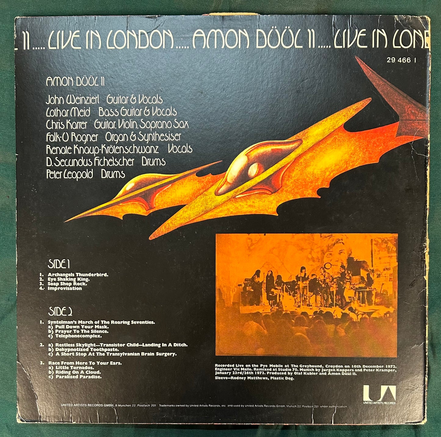 Amon Duul II - Live In London 1st Press Germany 1974 UA Krautrock