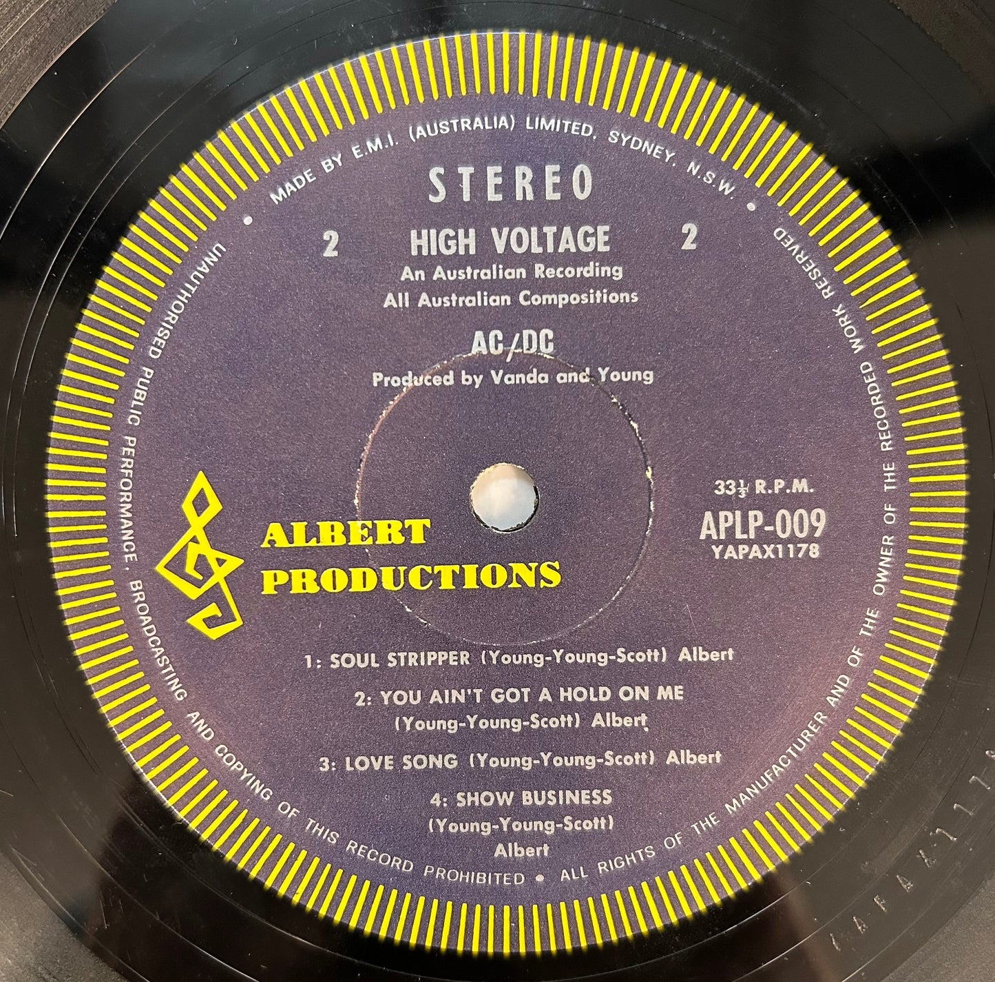 AC/DC - High Voltage 1977 Australian Press Albert Productions