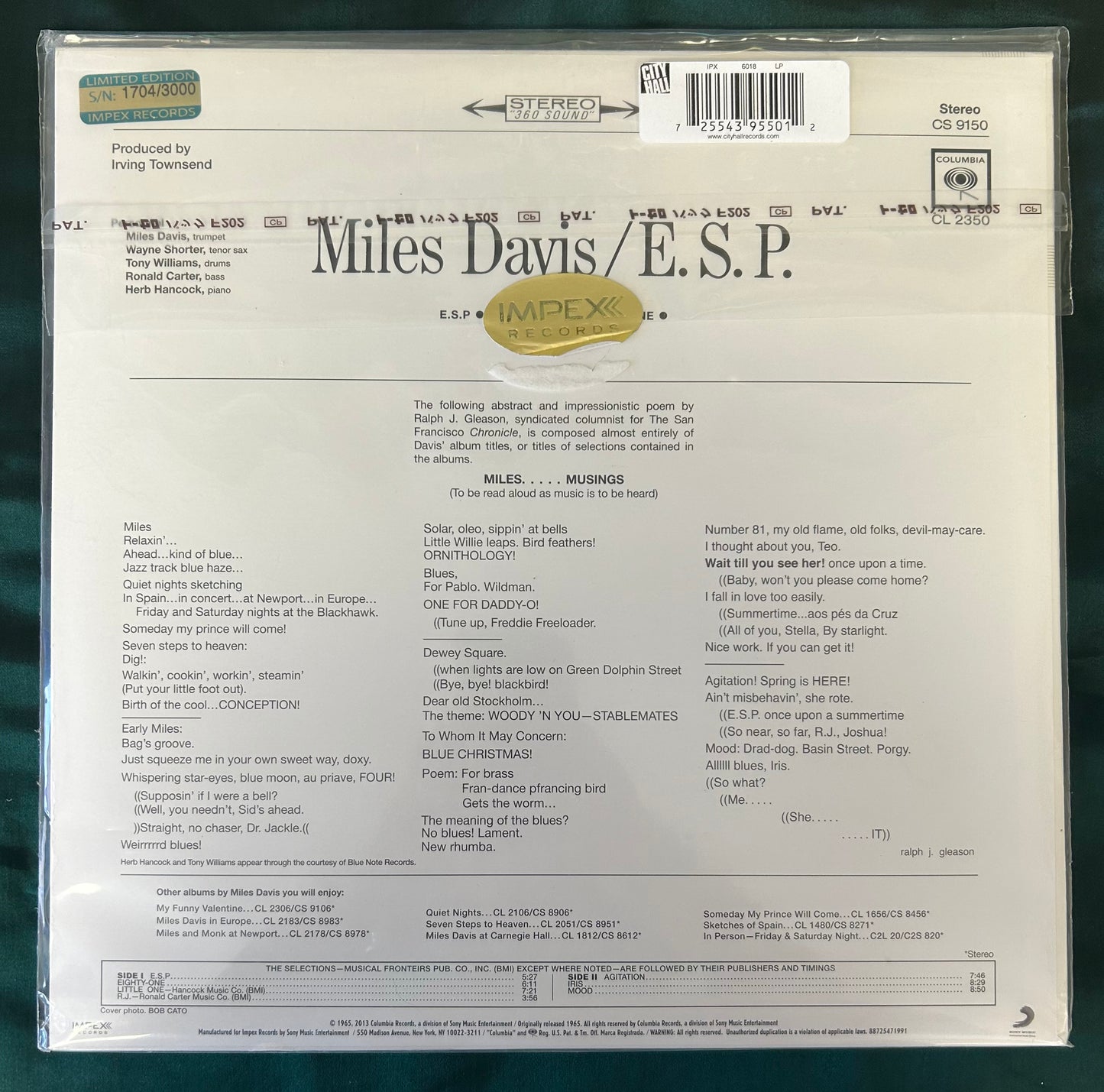Miles Davis - E.S.P. 2014 Limited Edition Impex Audiophile Press