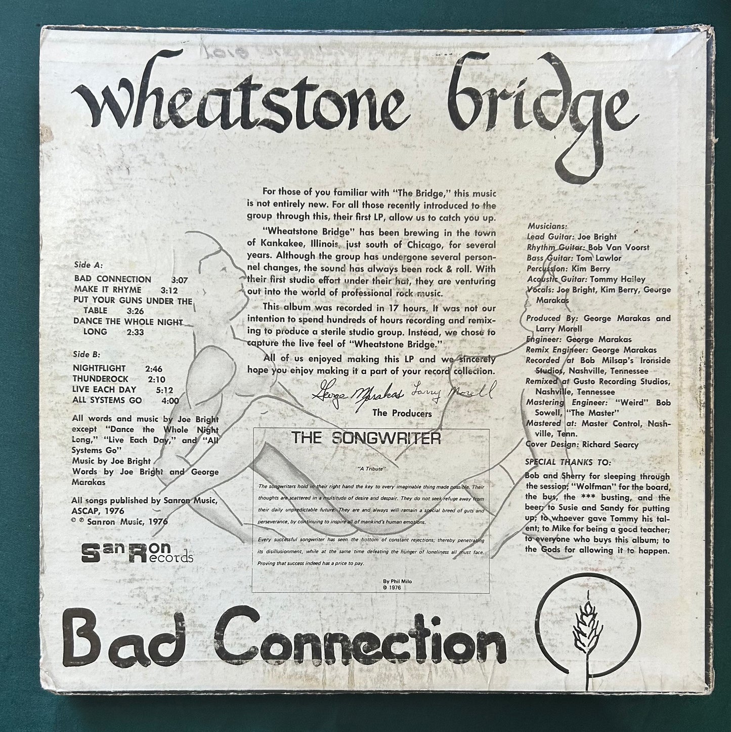 Wheatstone Bridge - Bad Connection 1976 Private Press Illinois Hard Rock Burner