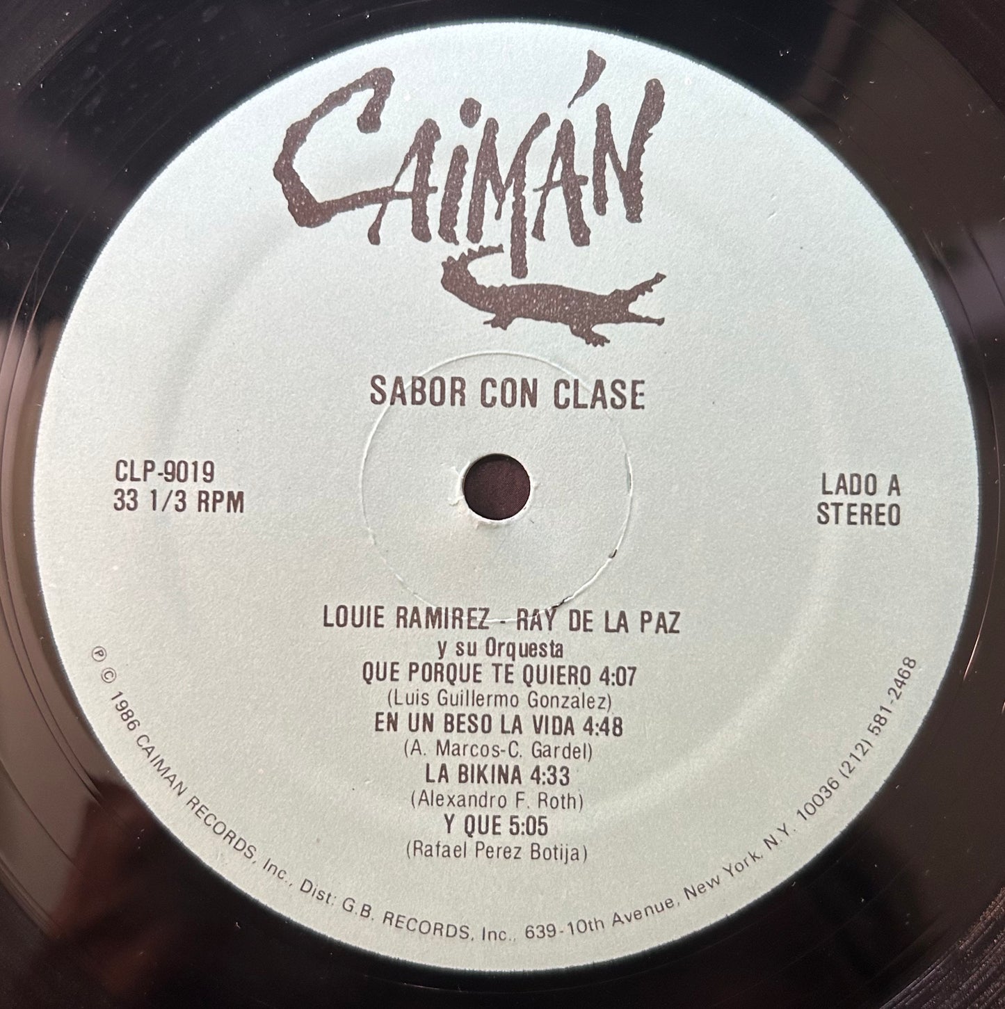 Louie Ramirez - Ray De La Paz - Sabor Con Clase 1st Press Caiman 1986 Salsa / Bolero / Latin Jazz