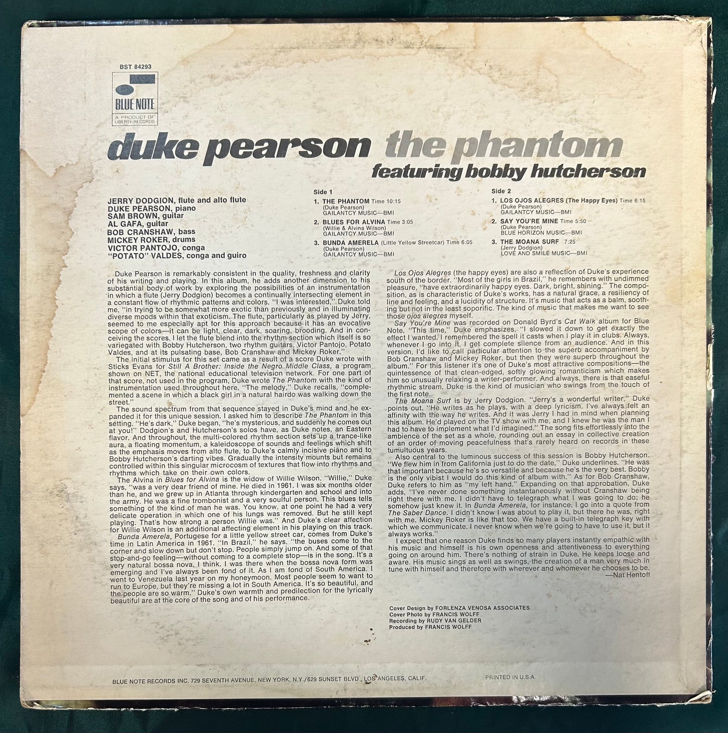 Duke Pearson - The Phantom 1st Press 1968 Blue Note Liberty Stereo