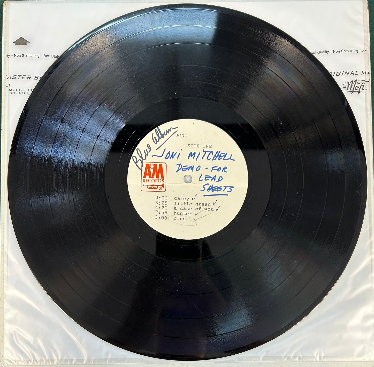 Joni Mitchell - Blue - ACETATE 1971 With 2 Unreleased / Alternate Tracks!