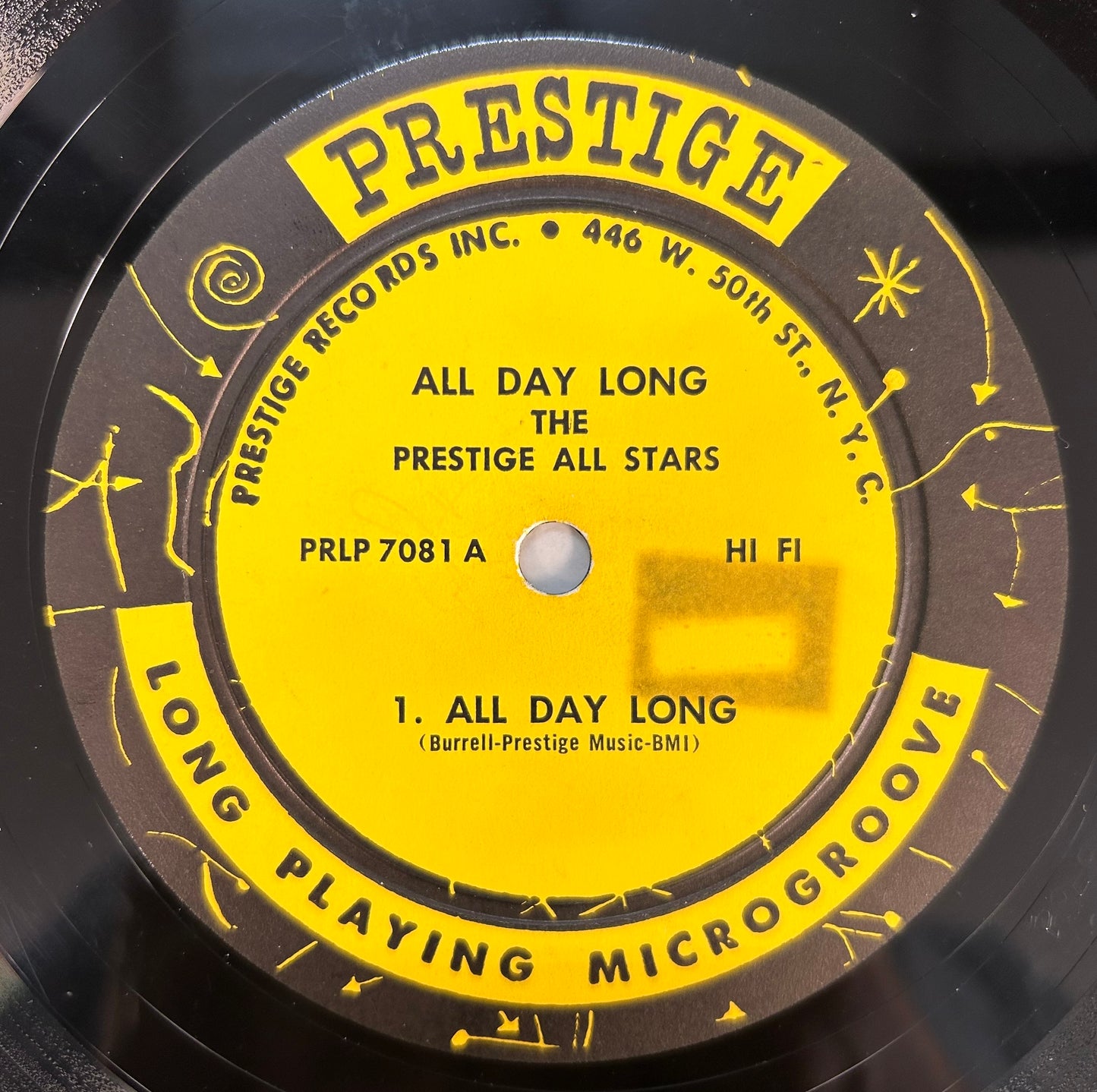 Prestige All Stars - All Day Long 1st Mono Press 1957 Prestige 50th St. PROMO