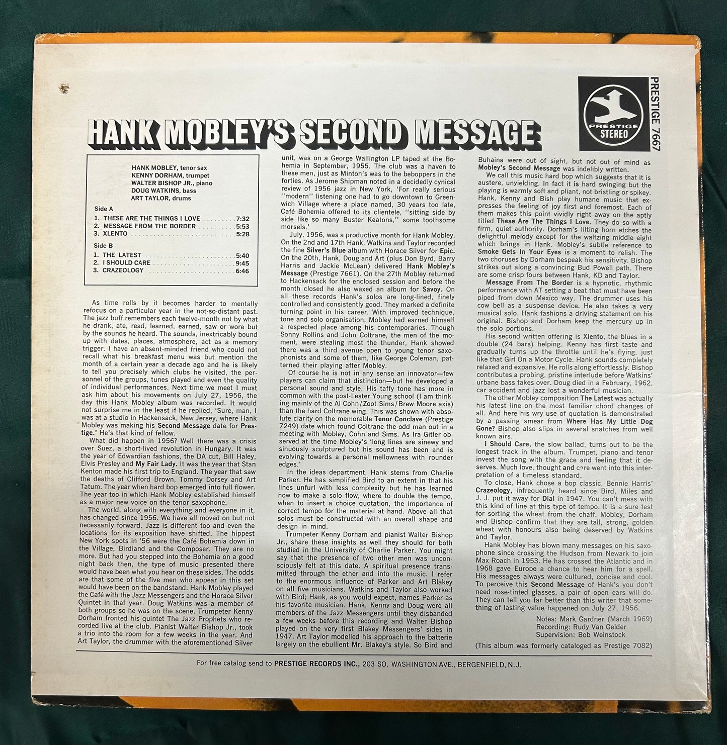 Hank Mobley - Mobley's Second Message 1969 Prestige Trident