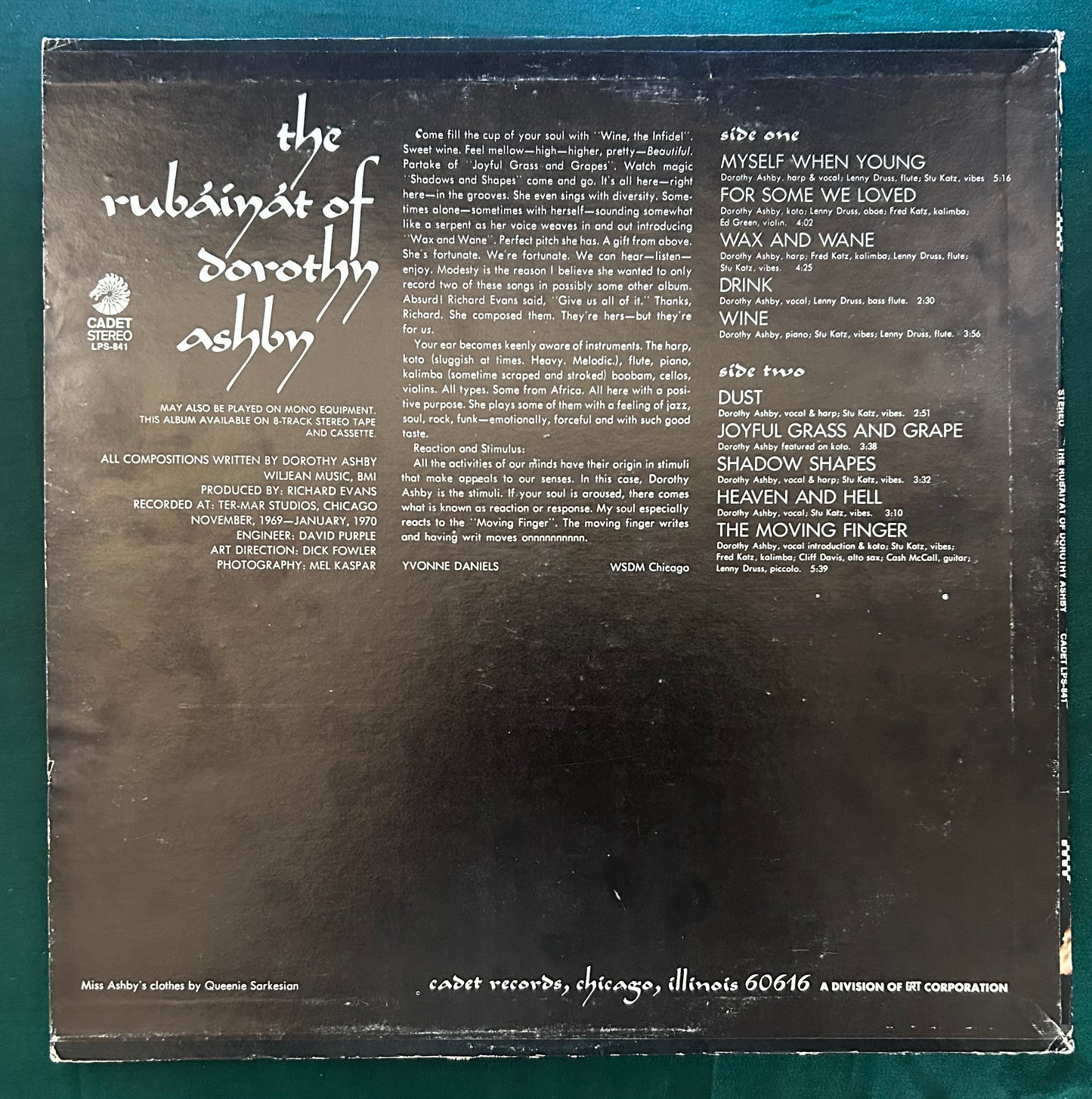 Dorothy Ashby - The Rubaiyat of Dorothy Ashby 1st Press 1970 Cadet Spiritual Jazz