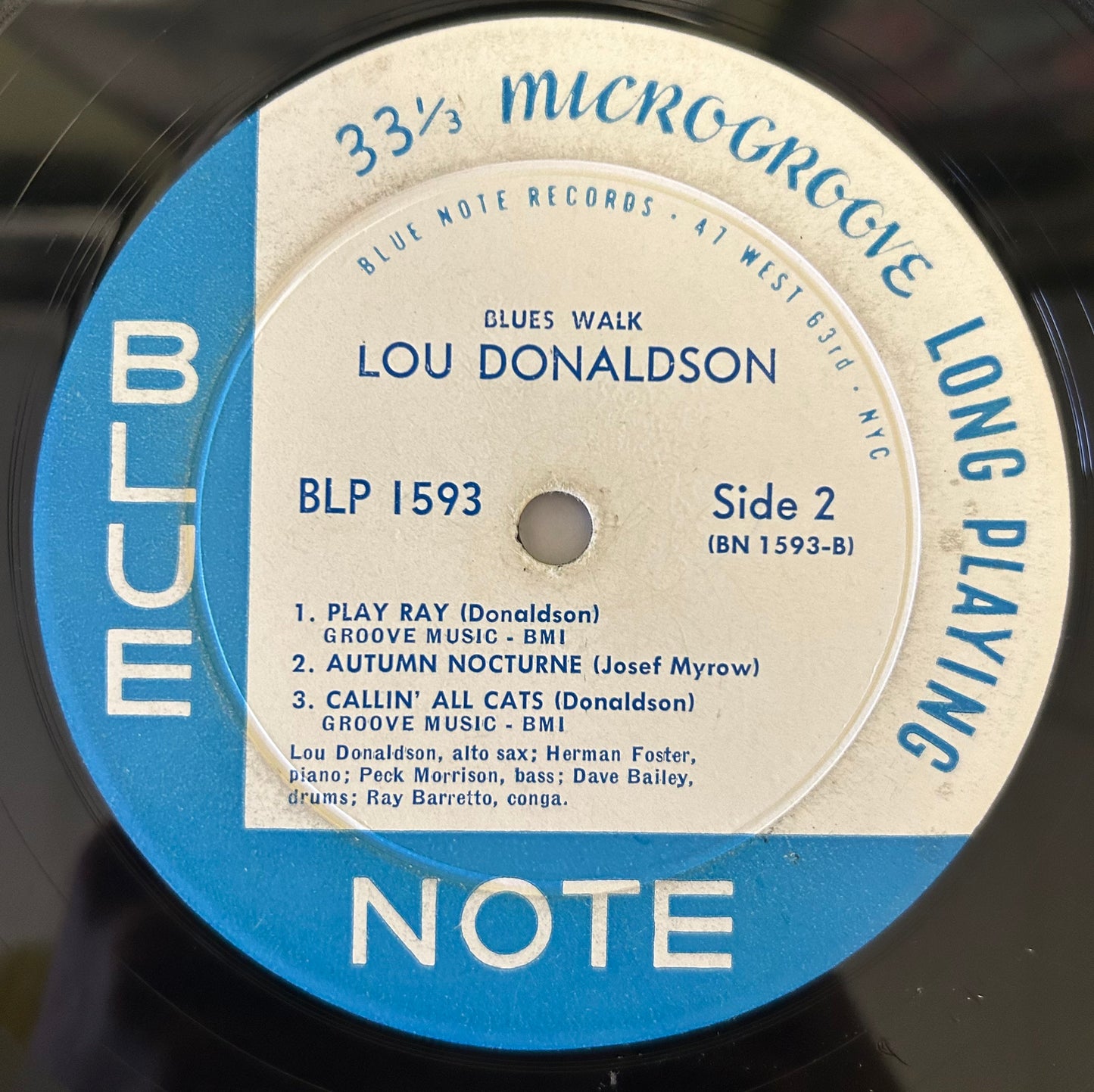 Lou Donaldson - Blues Walk 1st Mono press 1958 Blue Note