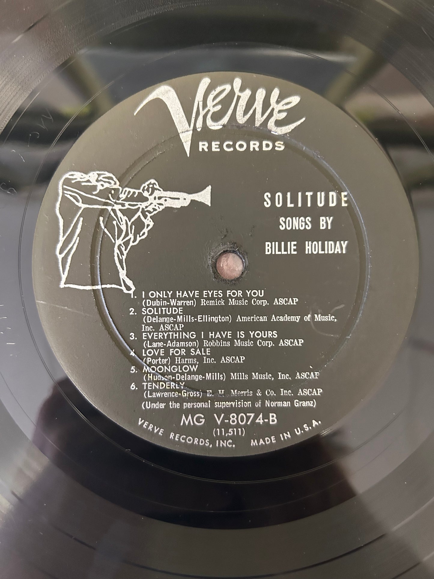 Billie Holiday - Solitude 2nd Press 1957 Verve Trumpet Label
