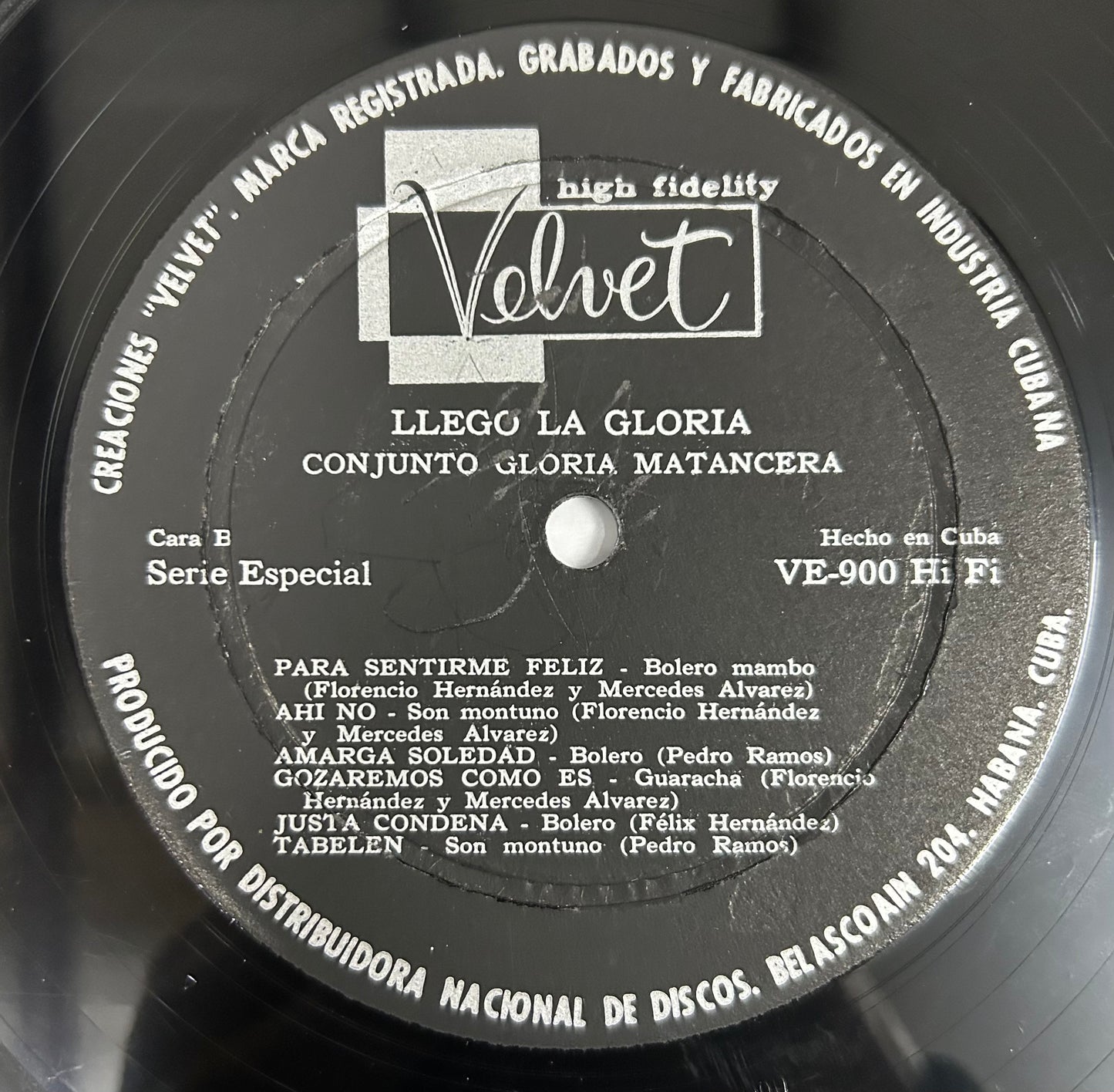 Conjunto Gloria Matancera - Llego La Gloria Rare 1950's/60's Salsa/Mambo - Velvet Cuban