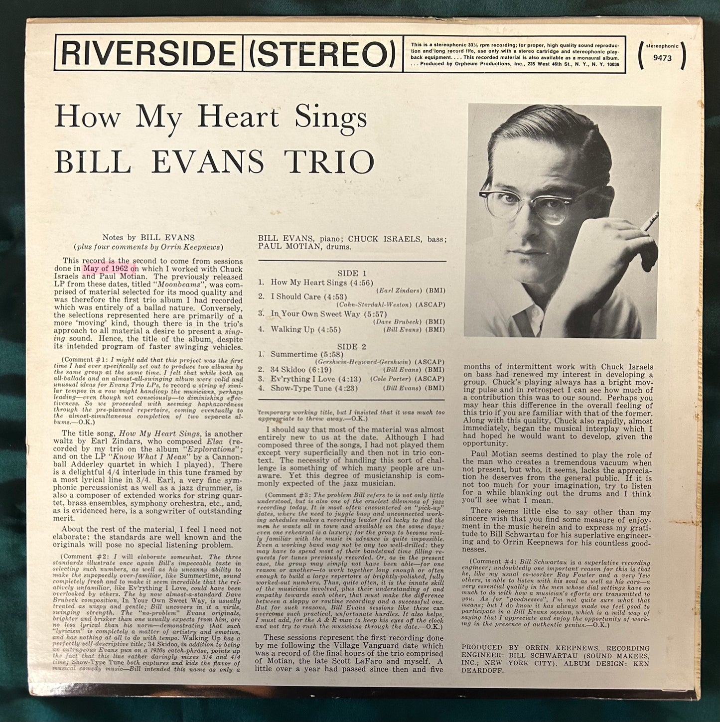 Bill Evans - How My Heart Sings 1967 Stereo Press