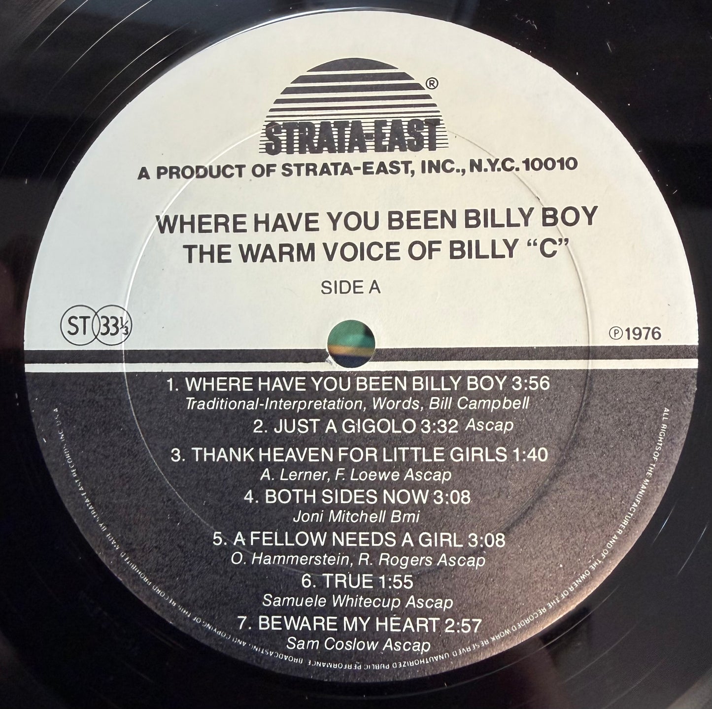 Billy “C” - Where Have You Been Billy Boy 1st Press Strata East 1976