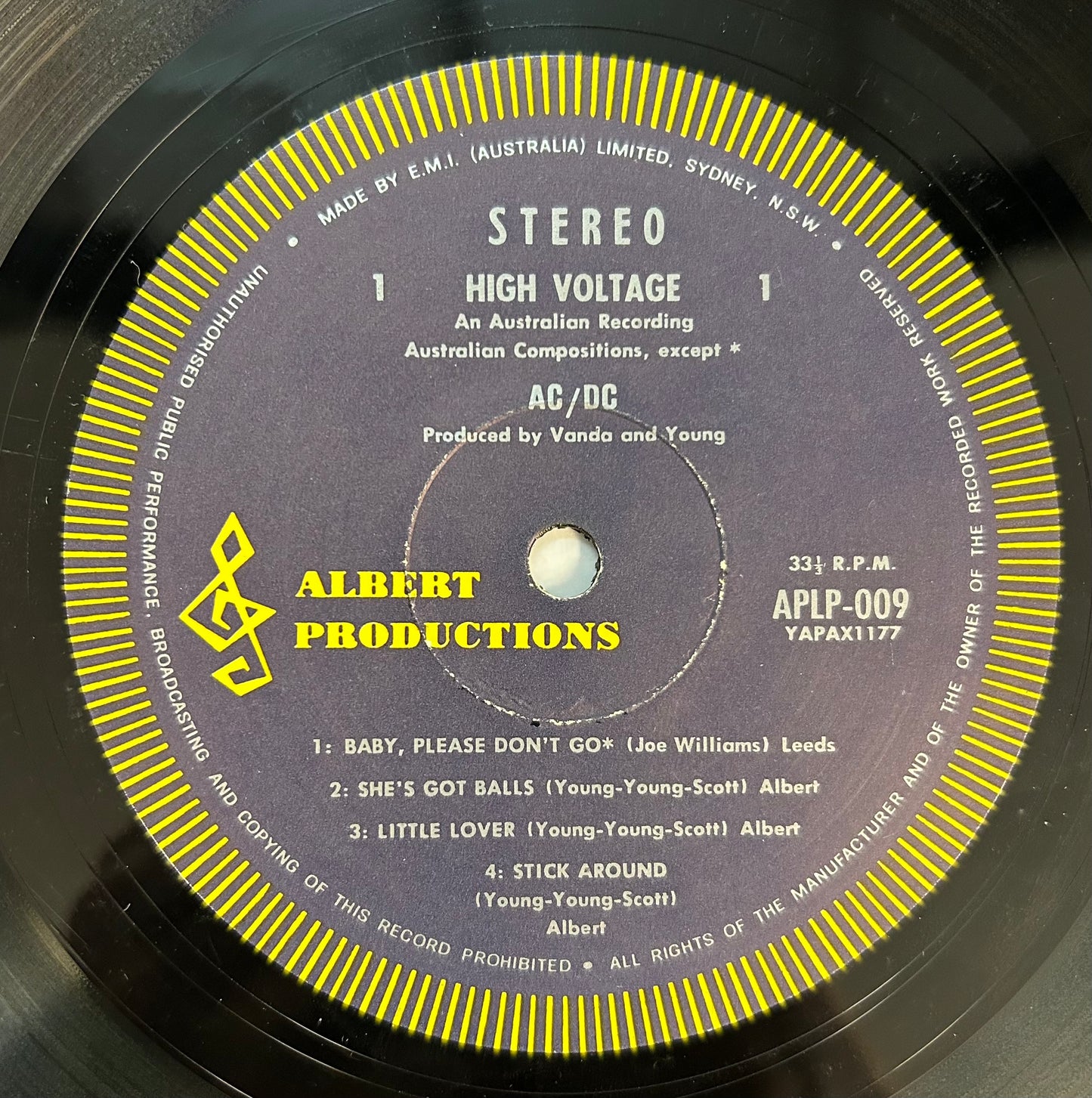 AC/DC - High Voltage 1977 Australian Press Albert Productions