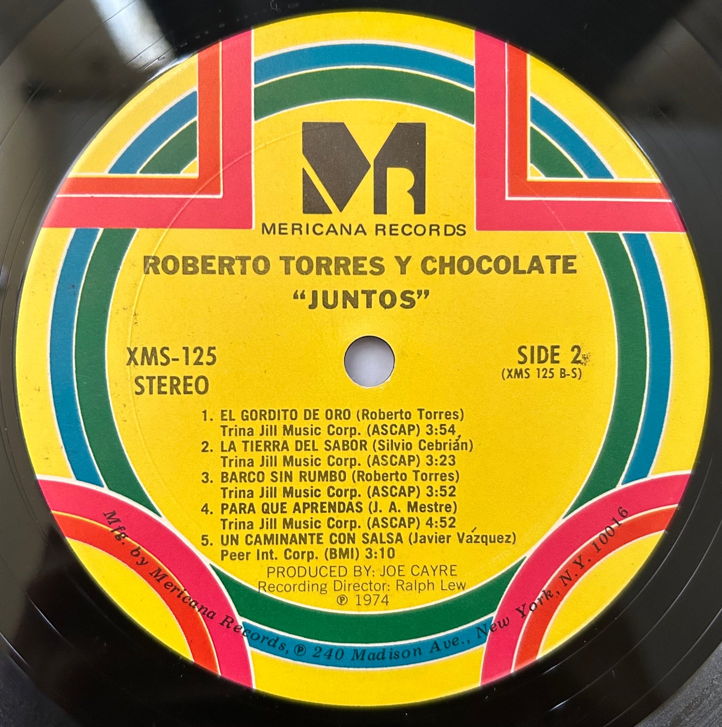 Roberto Torres Y Chocolate - Juntos 1st Press Mericana 1974 Salsa