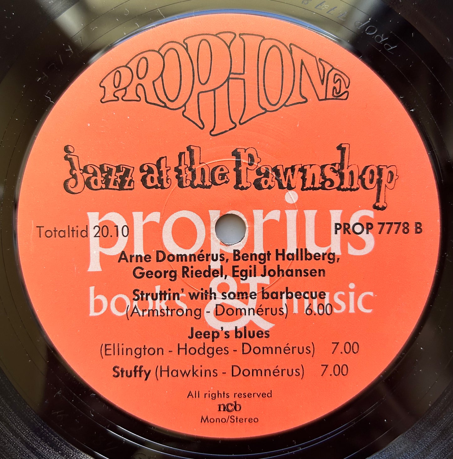 Jazz At The Pawnshop Original Swedish Press 1977 Audiophile Swedish Jazz Proprius Clean!