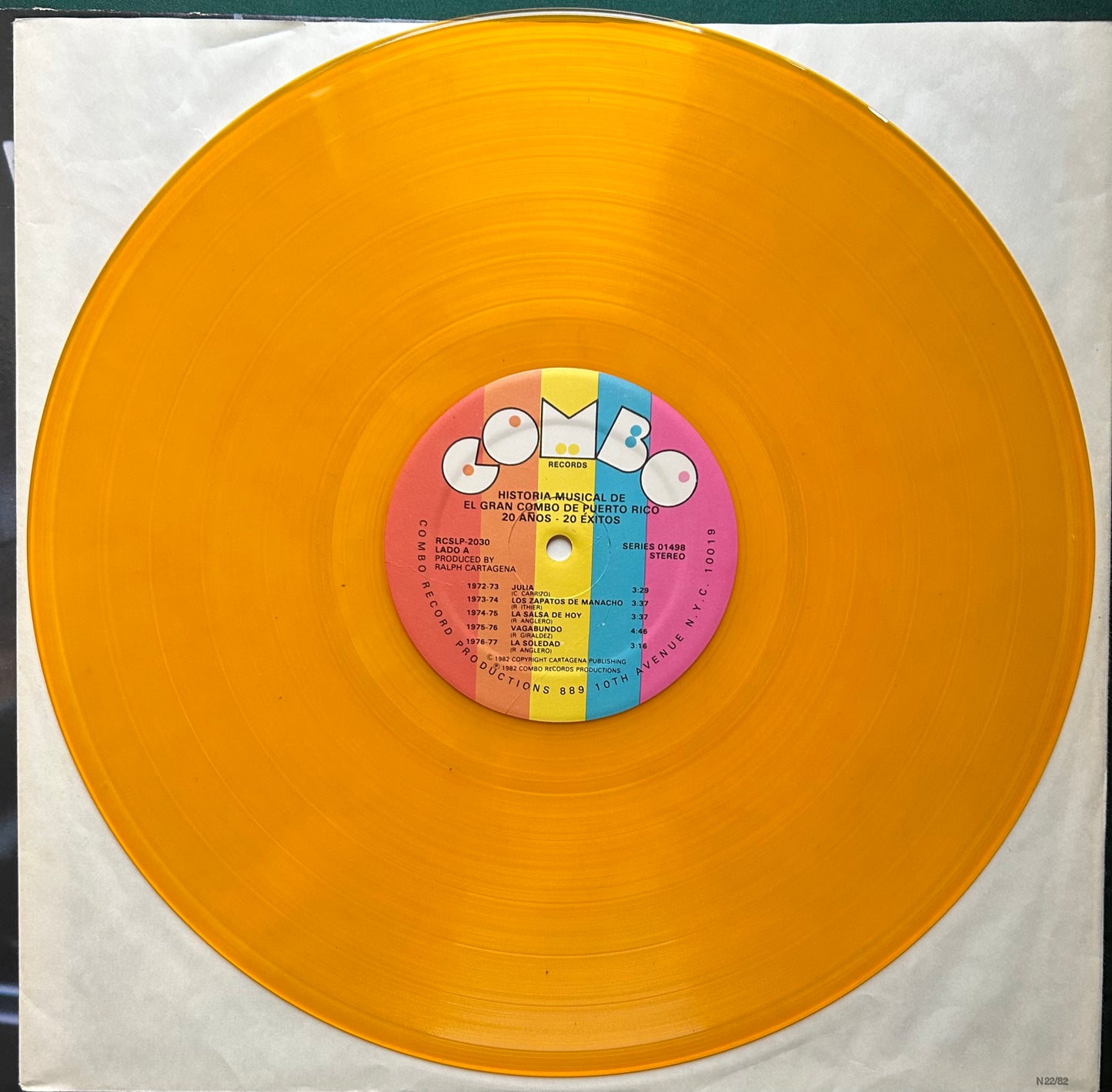El Gran Combo - Historia Musical 20 Anos 1982 Puerto Rican 2lp Comp Yellow Vinyl