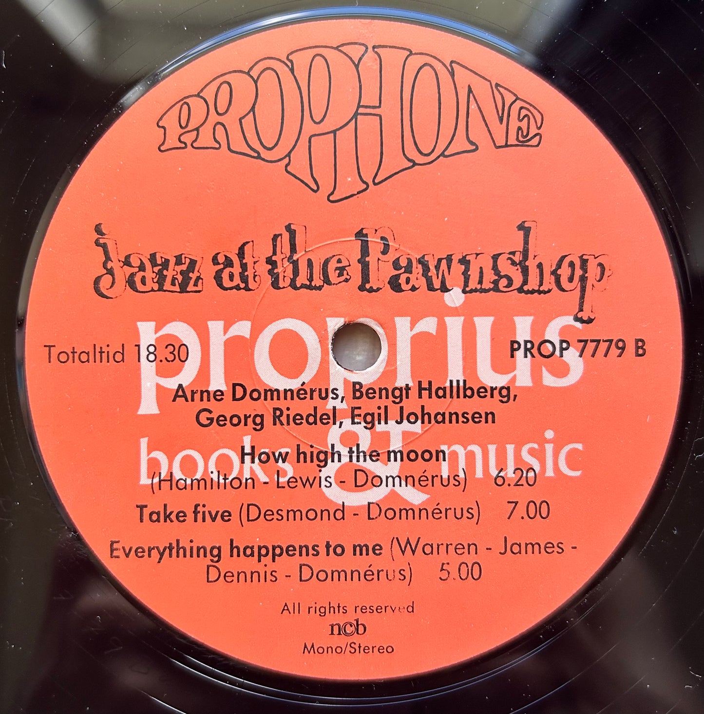 Jazz At The Pawnshop Original Swedish Press 1977 Audiophile Swedish Jazz Proprius Clean!