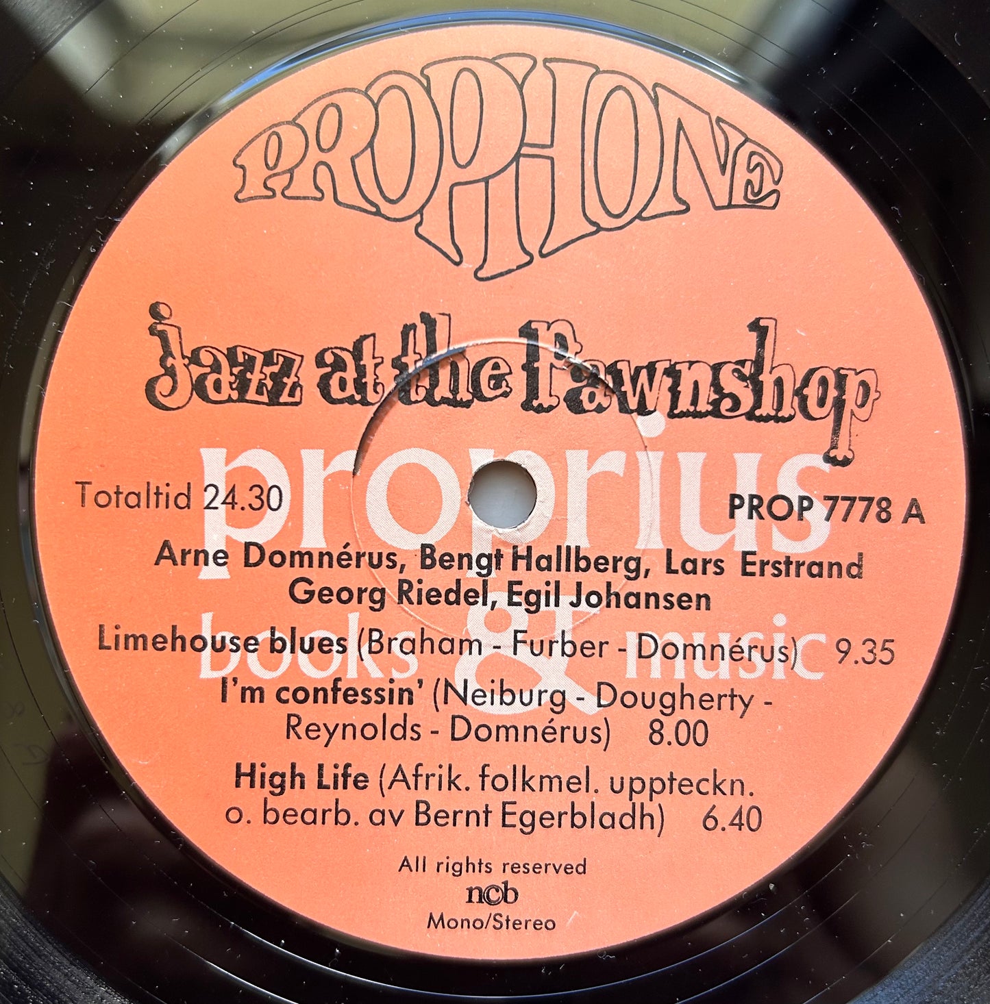 Jazz At The Pawnshop Original Swedish Press 1977 Audiophile Swedish Jazz Proprius Clean!