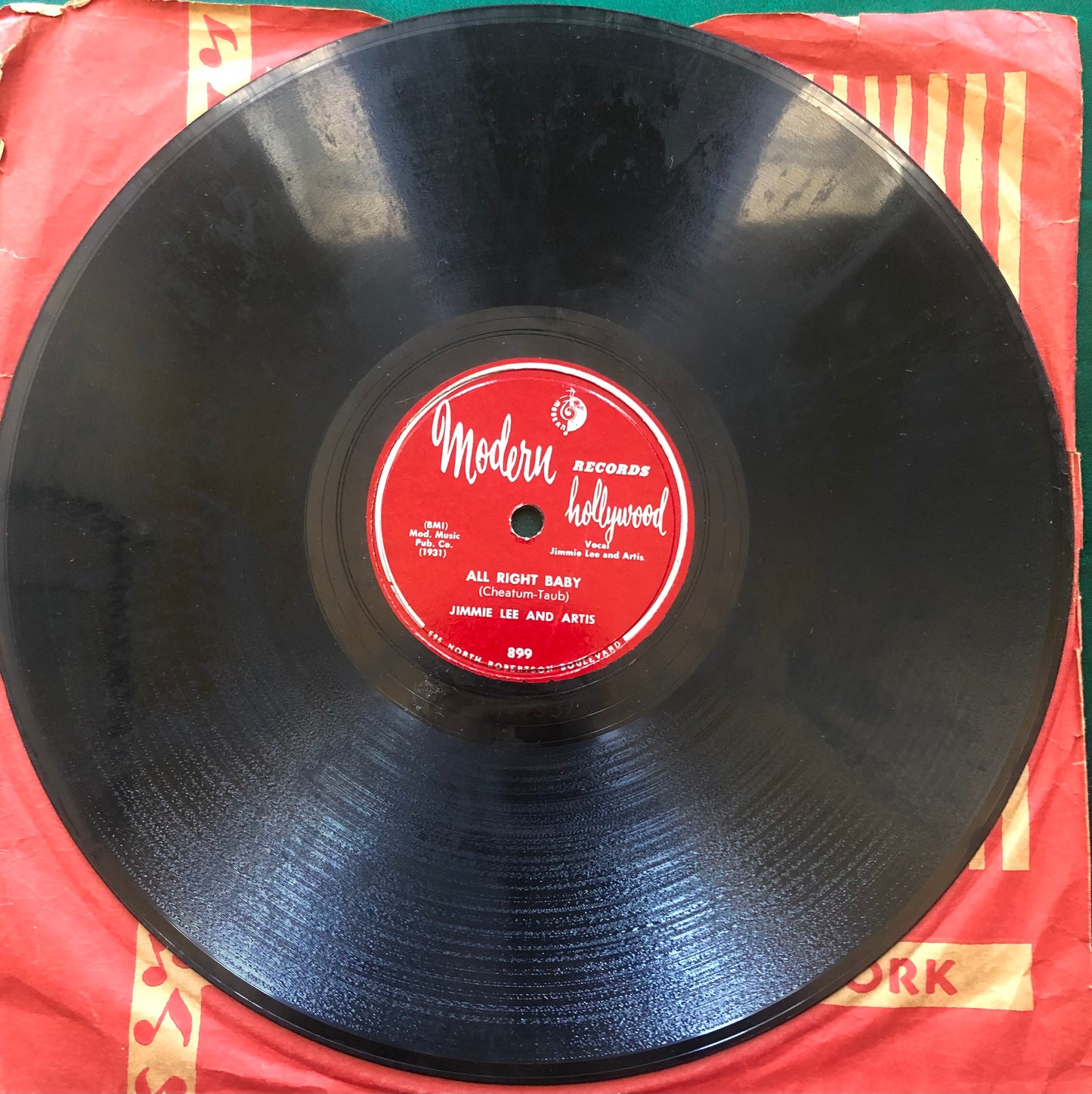 Jimmie Lee and Artis Why Do You Make Me Feel Blue / All Right Baby 78 Modern Records 1953