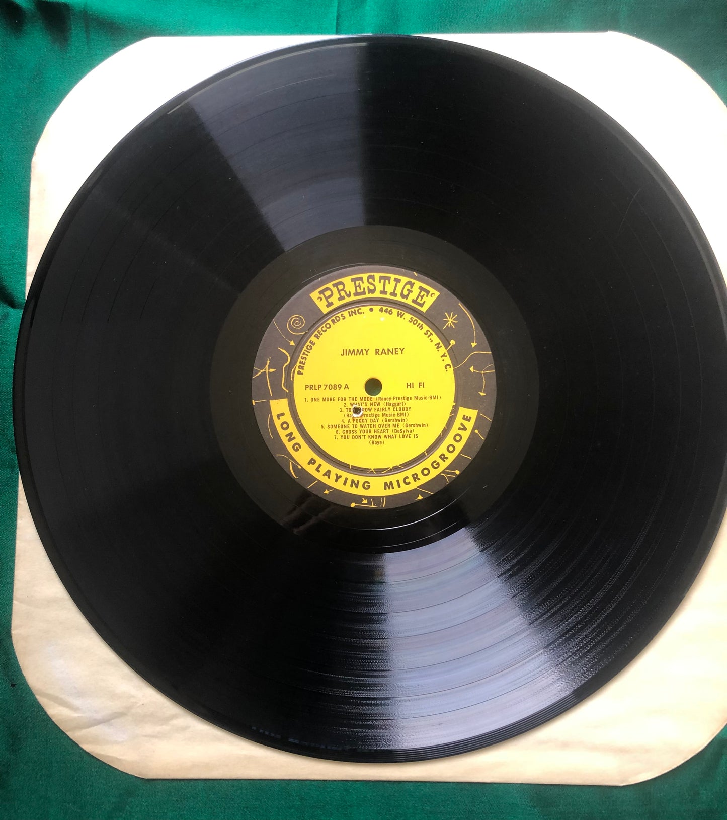 Jimmy Raney - "A" Original 1958 Prestige NYC Label - DISC ONLY