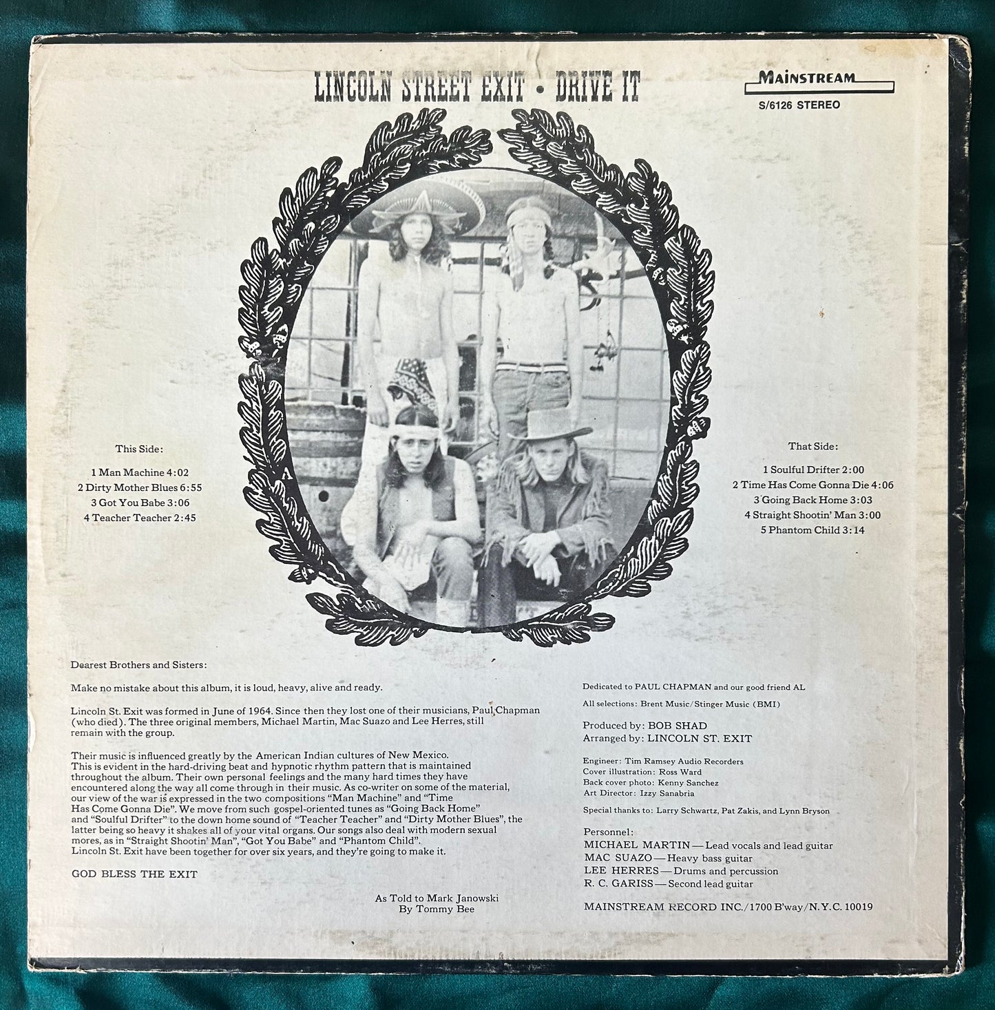 Lincoln St. Exit - Drive It 1st Press 1970 Mainstream WLP Rare Heavy Psych!