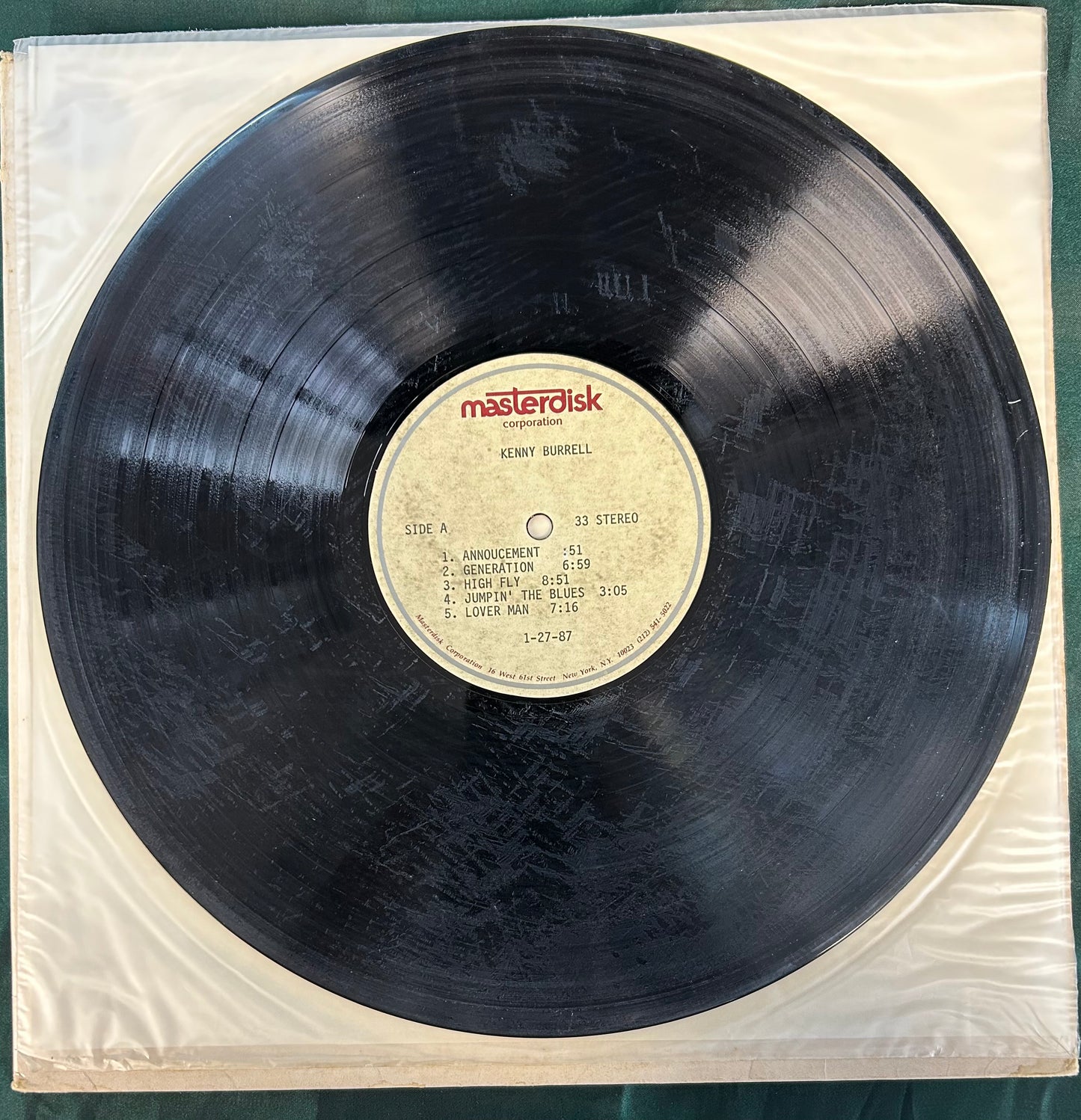 Kenny Burrell - 1987 "Generation" 2 Disc Blue Note Acetate Masterdisk