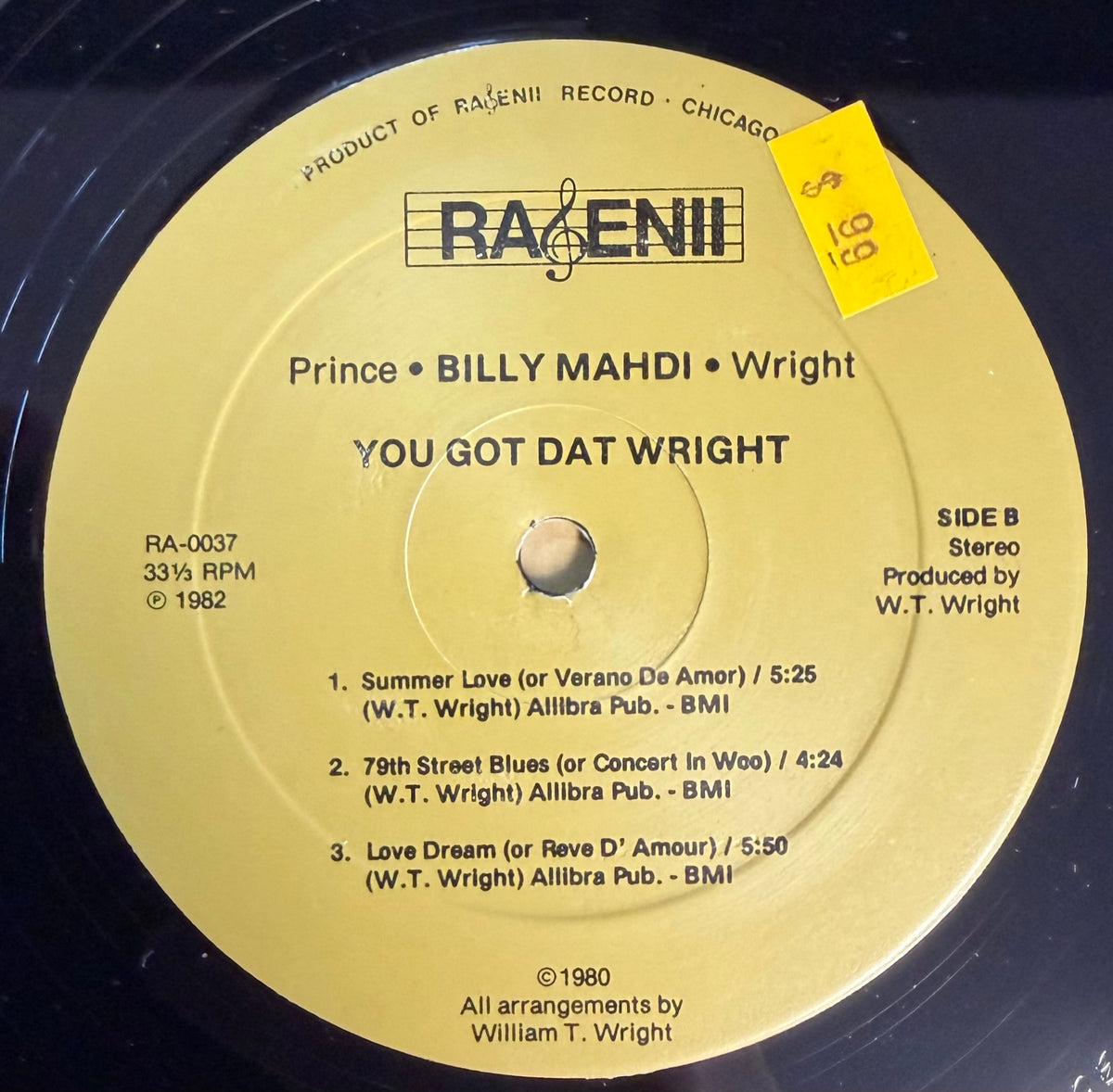 Prince Billy Mahdi Wright - You Got Dat Wright 1982 Private Press Soul Jazz / Rare Groove