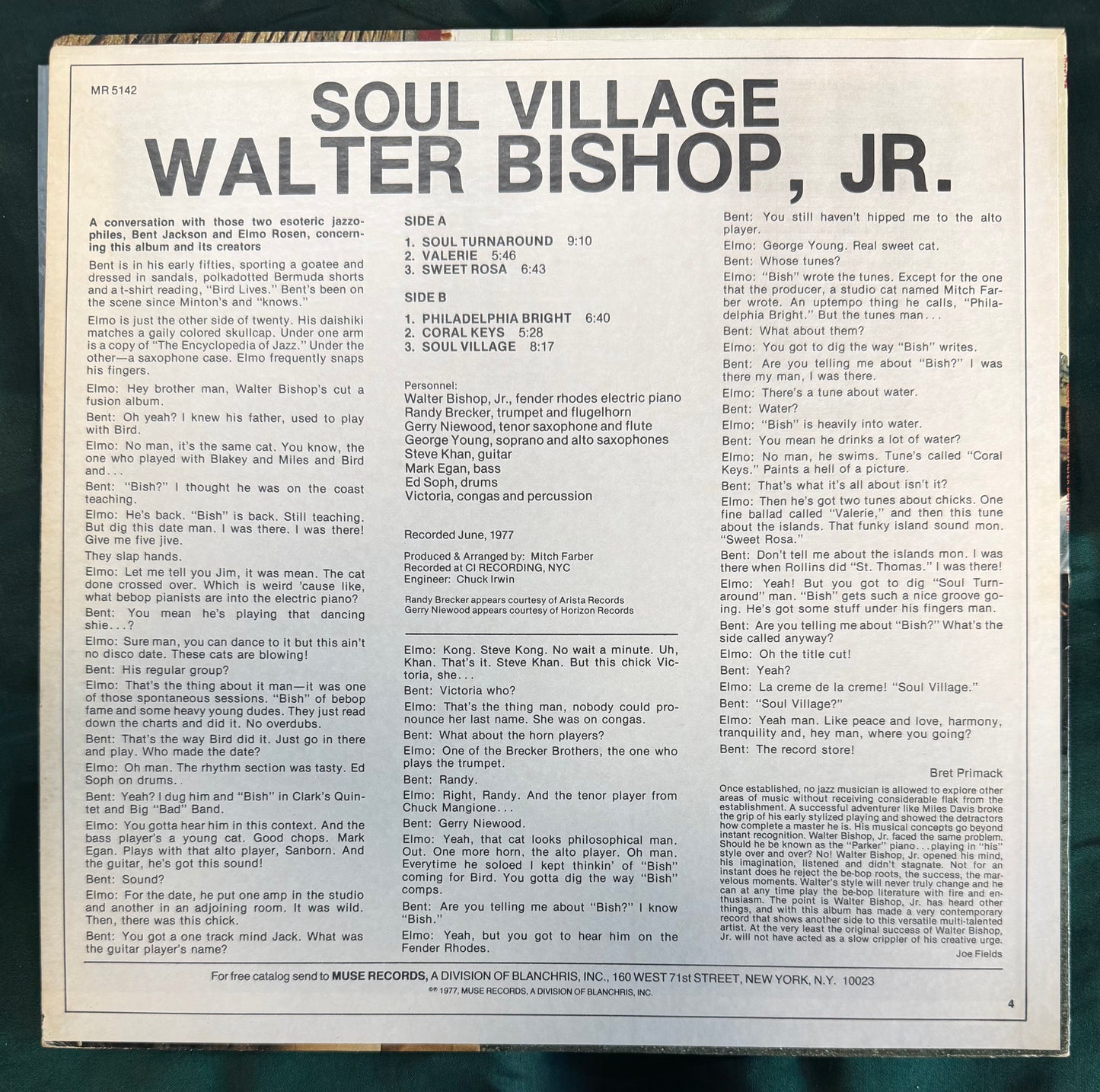 Walter Bishop Jr. - Soul Village 1st Press 1977 Muse