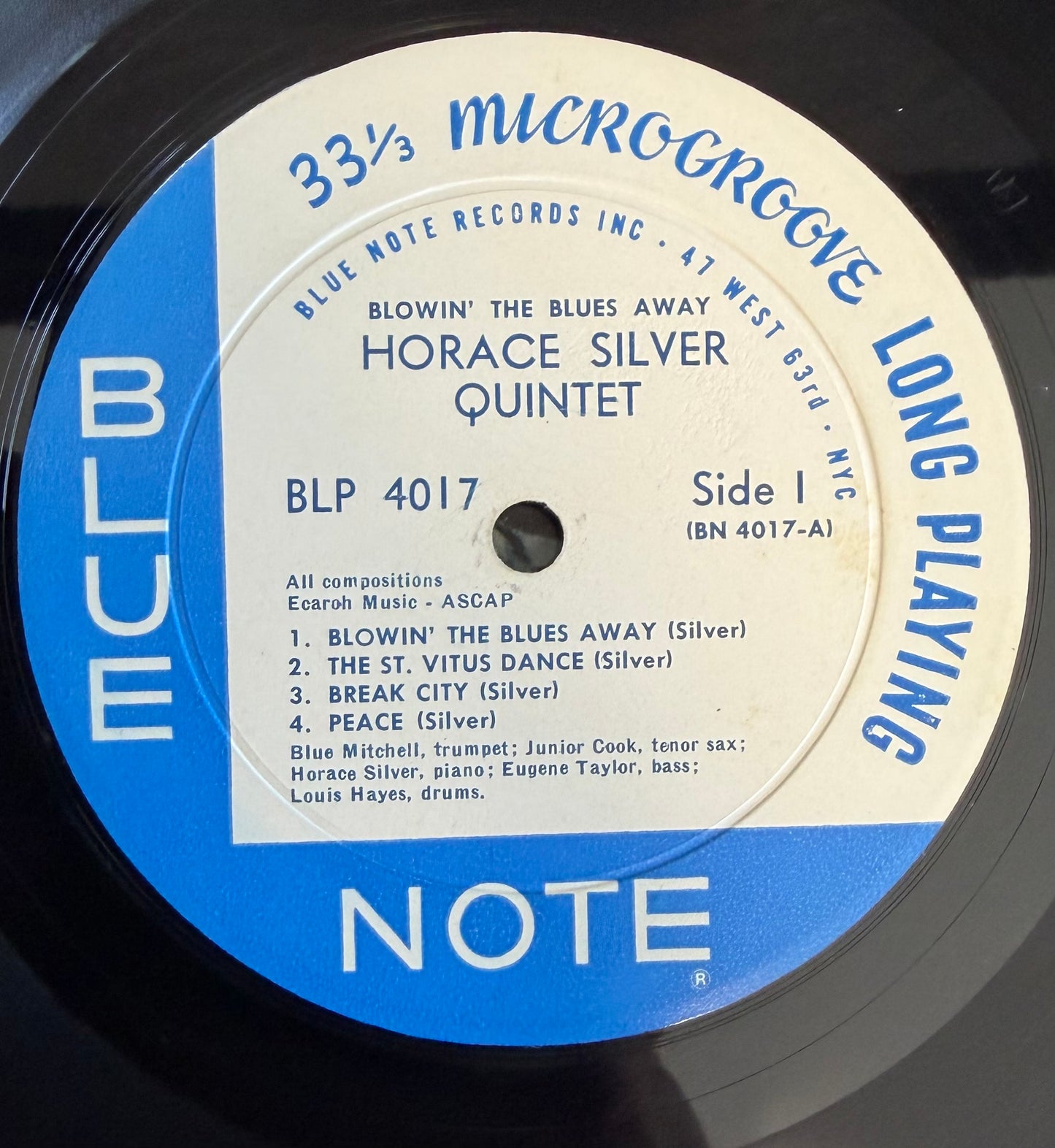 Horace Silver - Blowin’ The Blues Away 1st Press 1959 47 W. 63rd Blue Note Mono