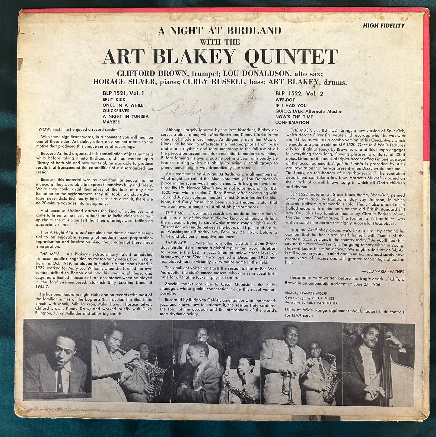 Art Blakey & The Jazz Messengers - A Night at Birdland Vol. 2 Blue Note 1959 Press