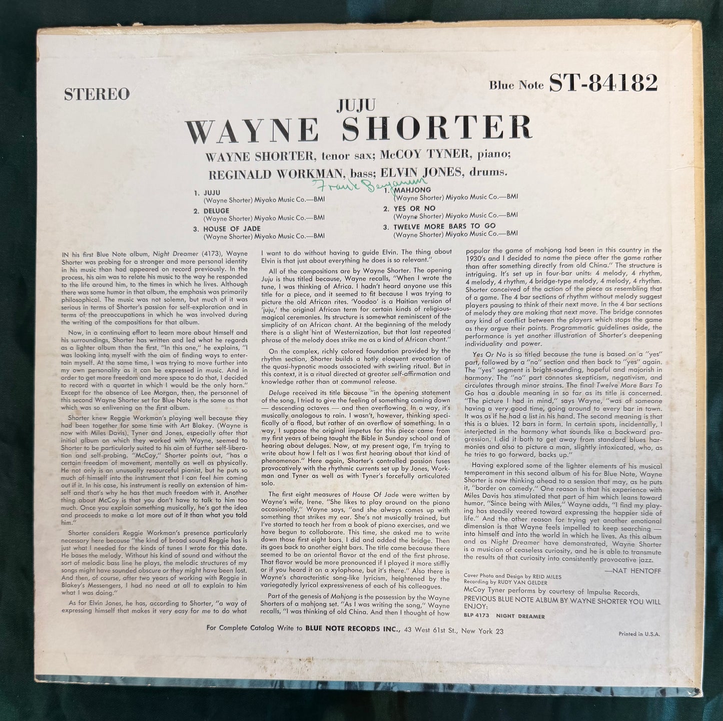 Wayne Shorter - Juju 1st Press Stereo 1965 NY Blue Note Van Gelder