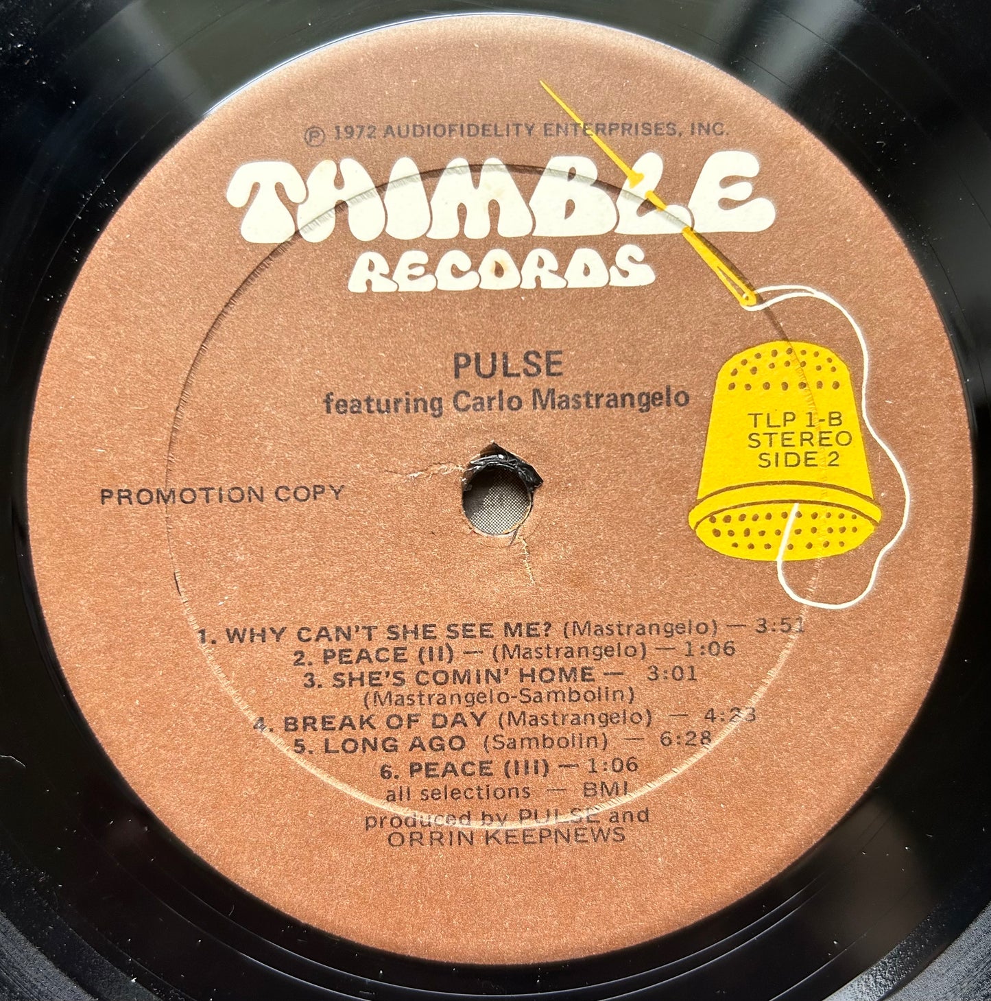 Pulse - Psychedelic Rock 1972 Thimble Records 1st Press Promo