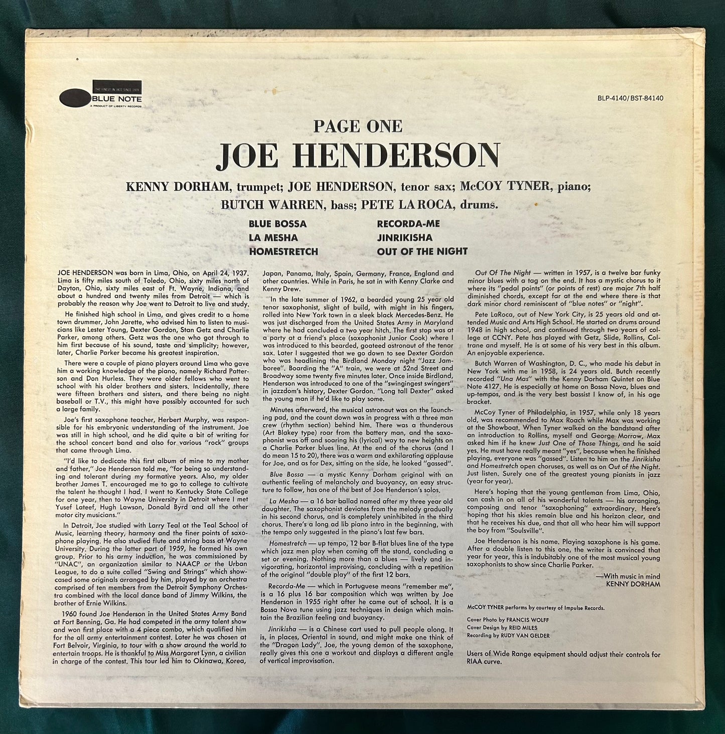 Joe Henderson - Page One 1967 Liberty Press Blue Note