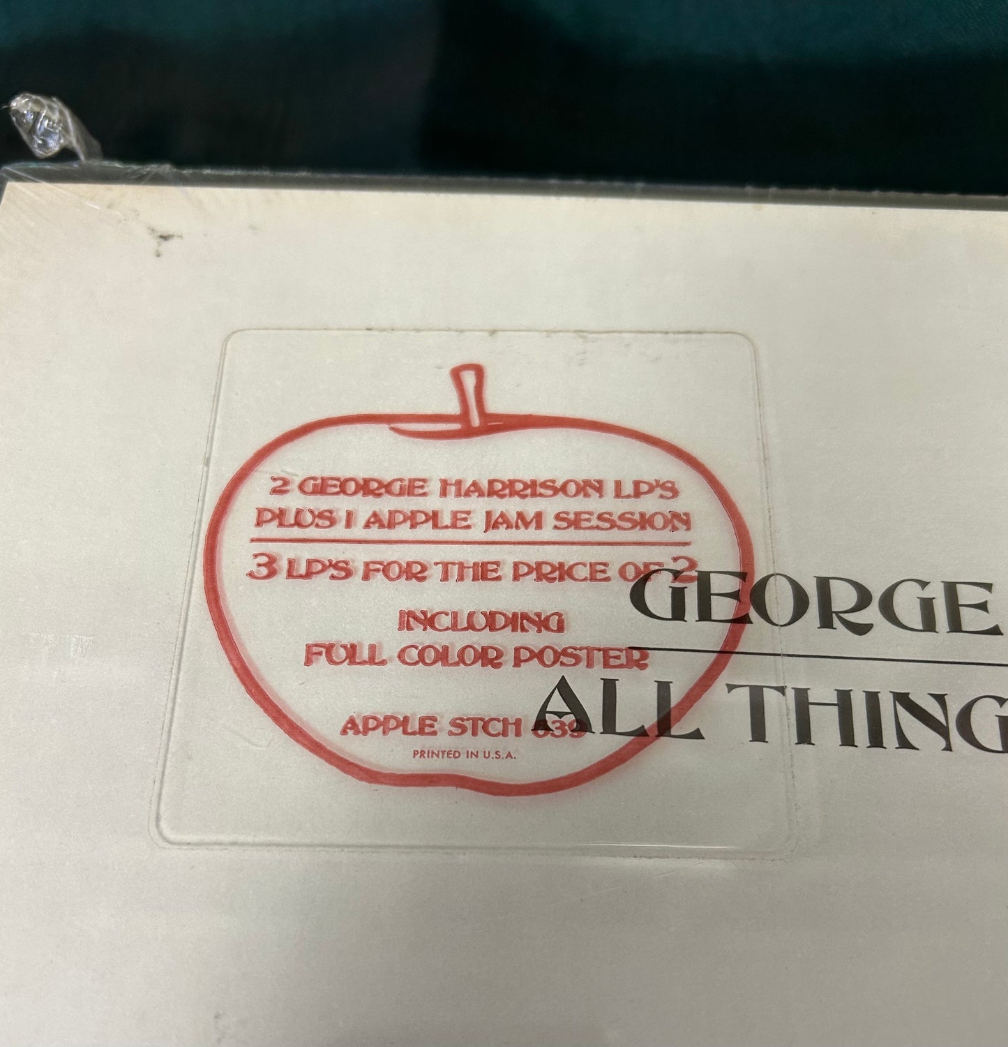 George Harrison - All Things Must Pass SEALED 1970's Press - Hype Sticker
