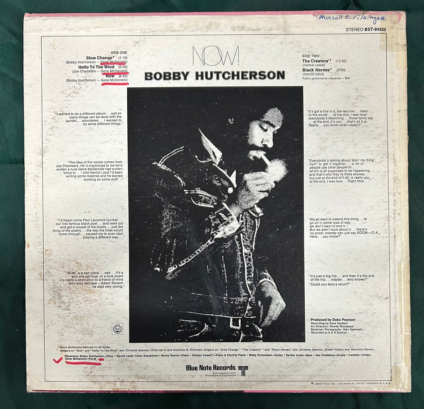 Bobby Hutcherson - Now! 1st Press 1970 Blue Note