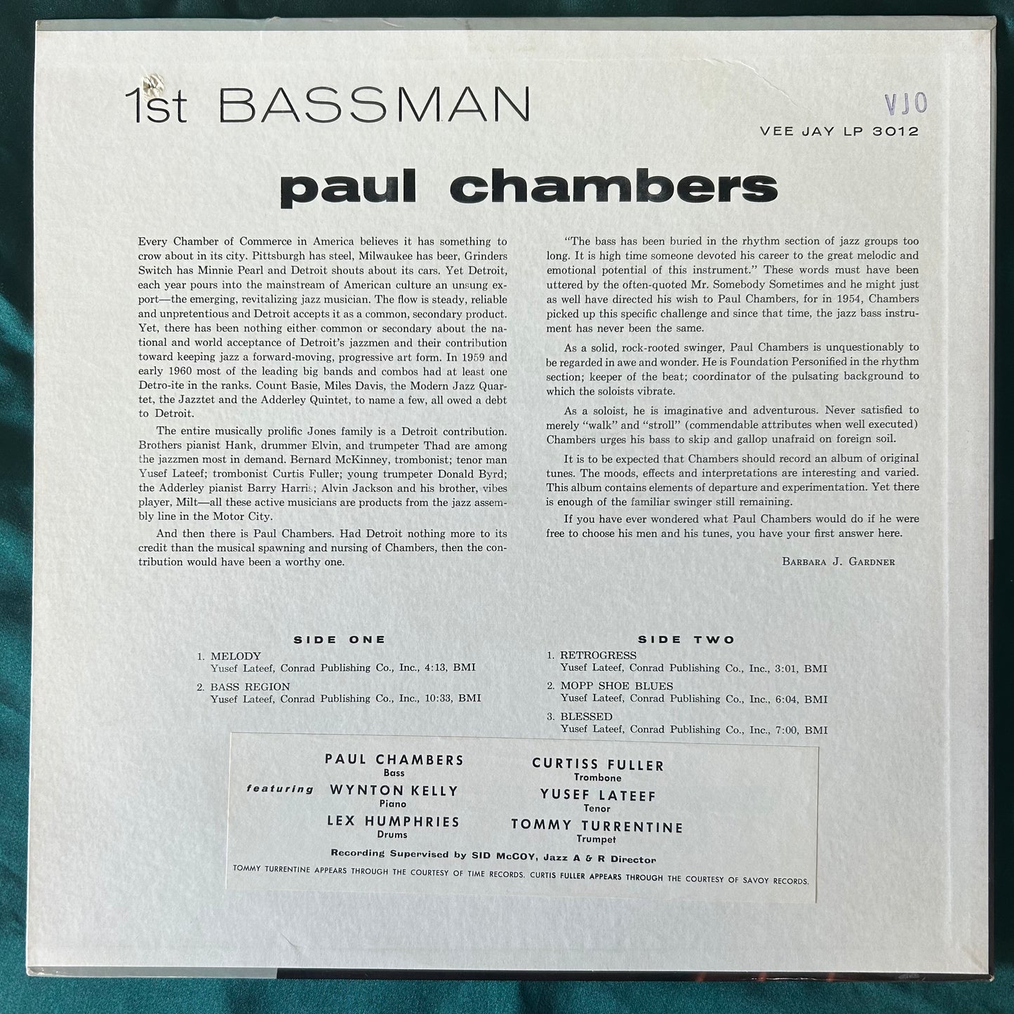 Paul Chambers - 1st Bassman 1st Mono Press 1960 Vee Jay