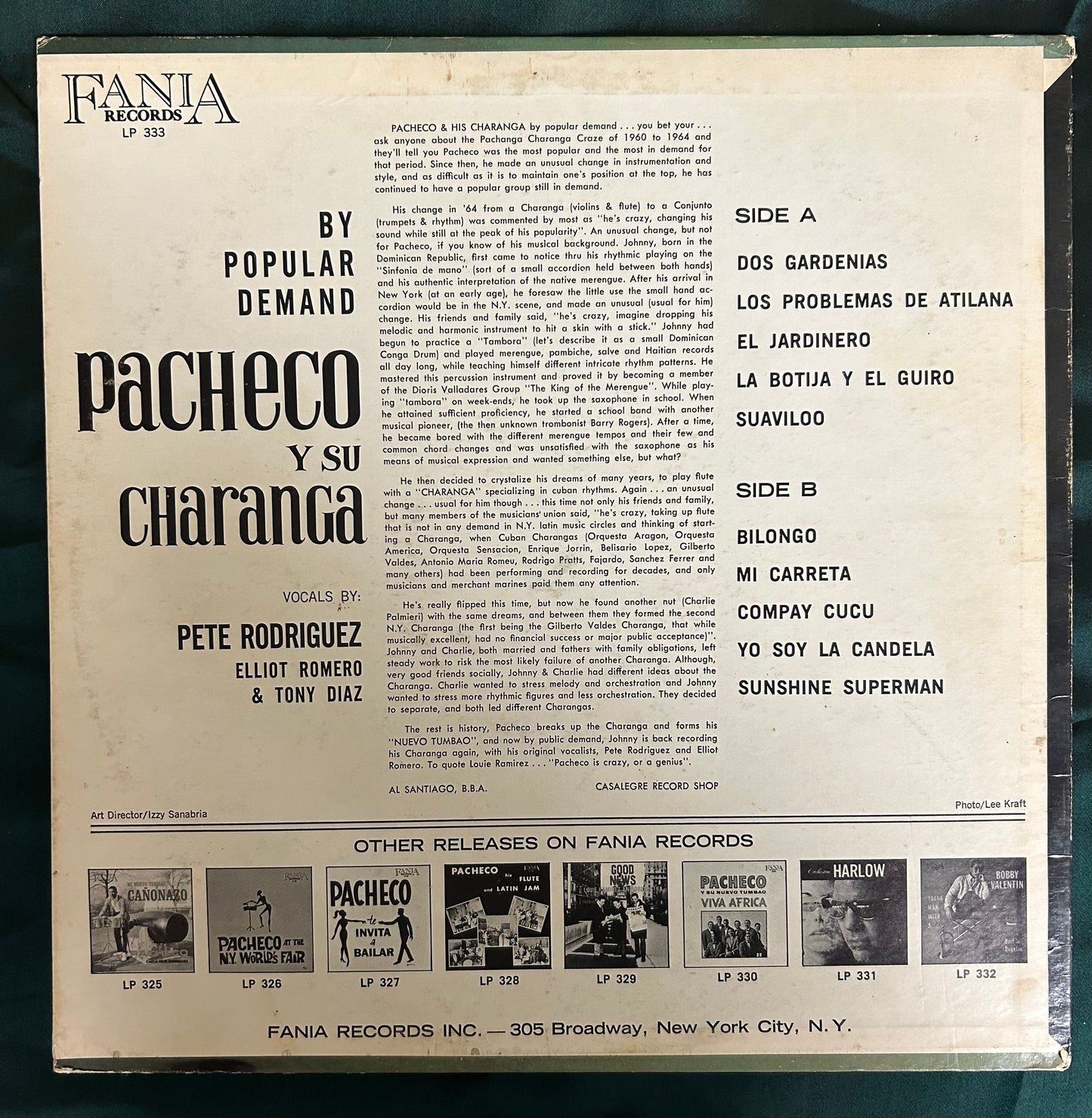 Johnny Pacheco y Su Charanga - By Popular Demand 1st Mono Press 1966 Fania