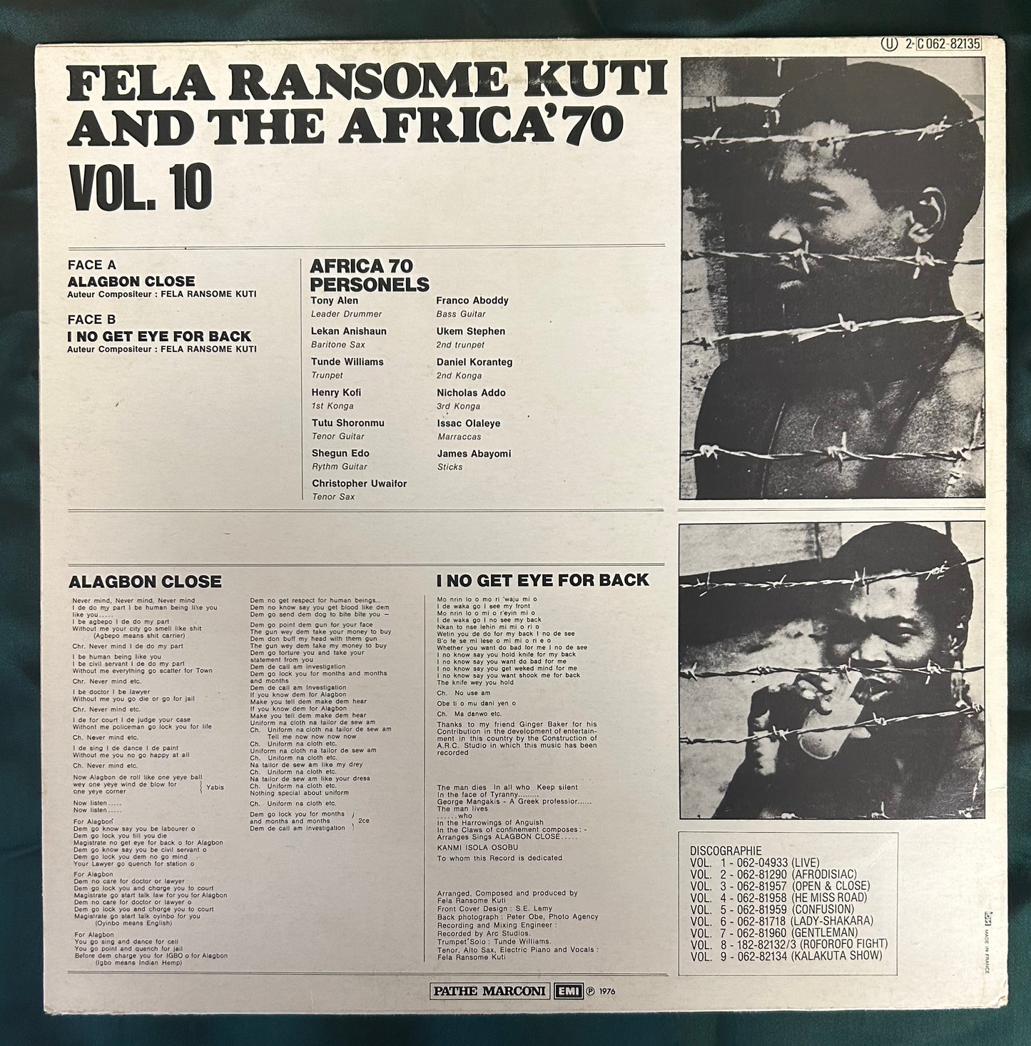 Fela Kuti & The Africa 70 - Alagbon Close 1st French Press 1976 Pathe