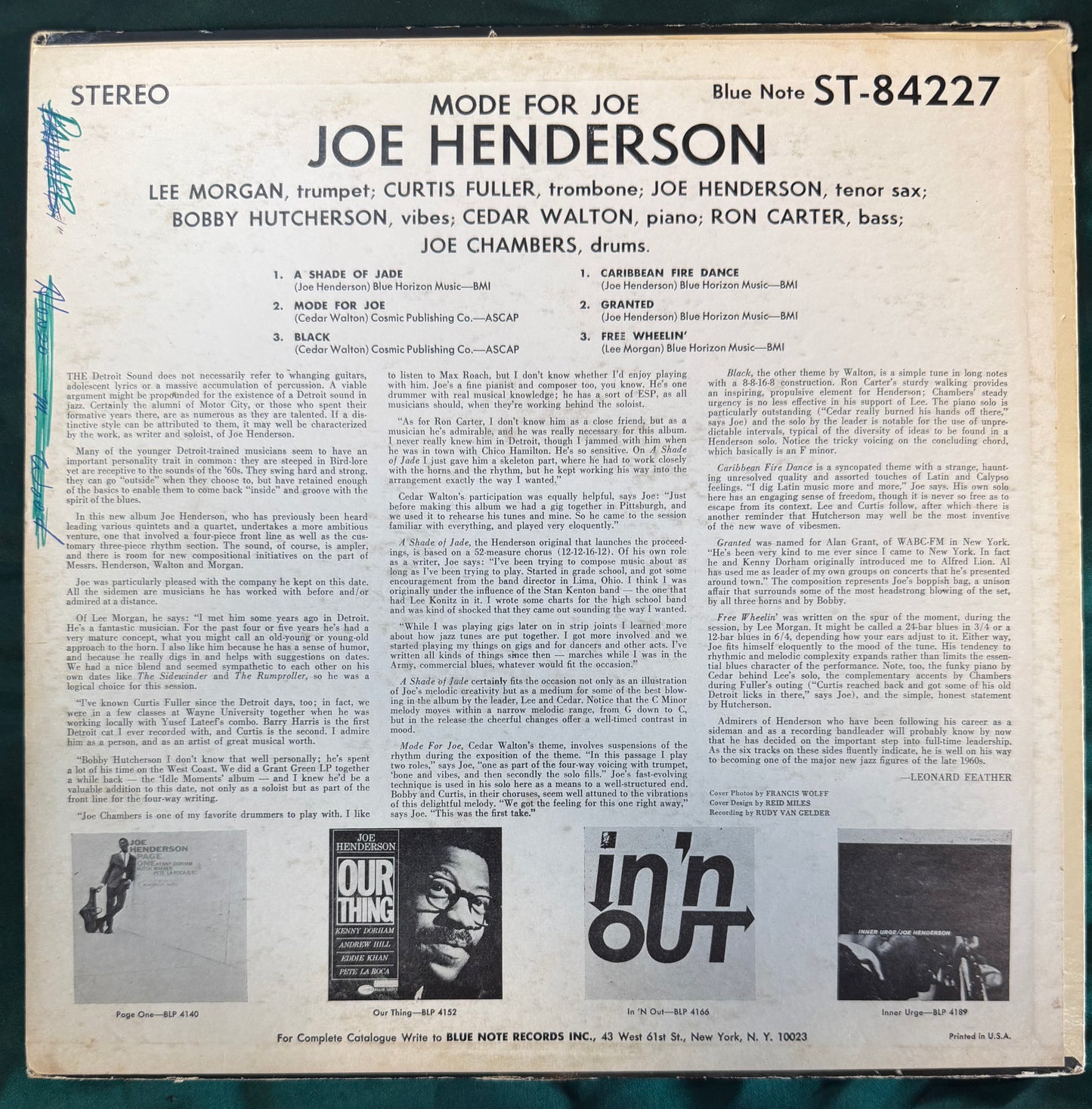 Joe Henderson - Mode For Joe 2nd Press Liberty 1966 Stereo Blue Note