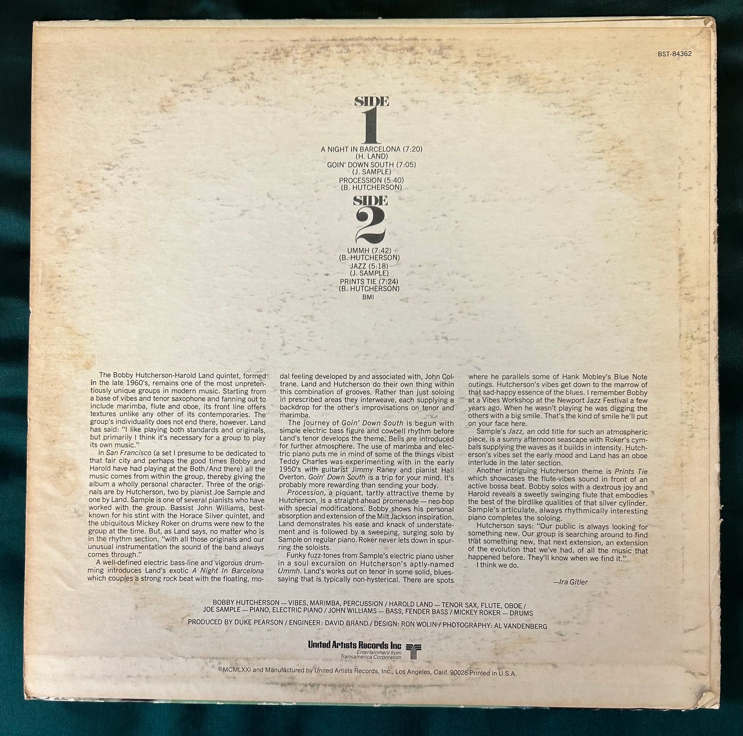 Bobby Hutcherson - San Francisco 1st Press 1971 Blue Note