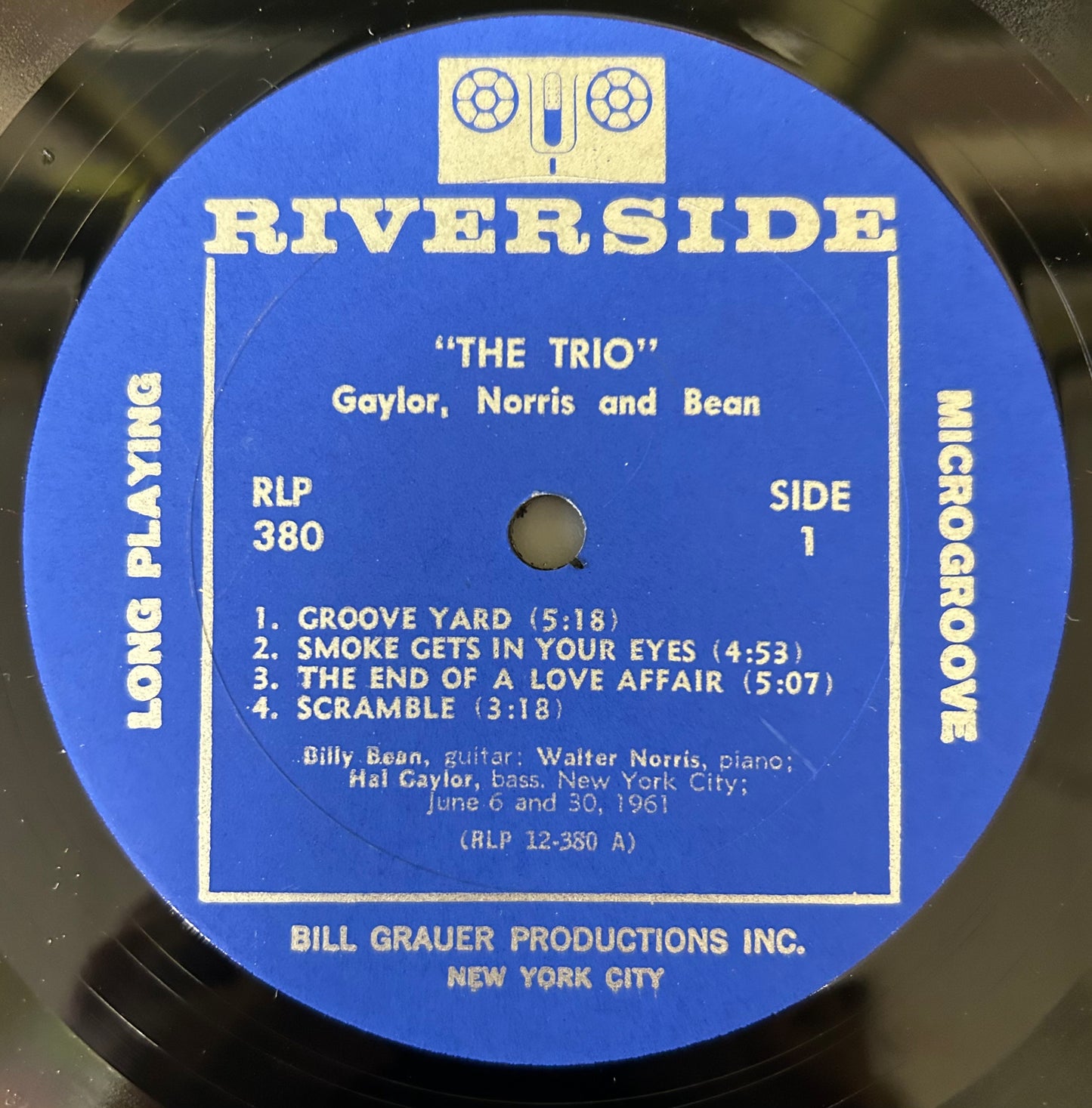 The Trio - Billy Bean - Hal Gaylor - Walter Norris Riverside 1st Press Mono 1961