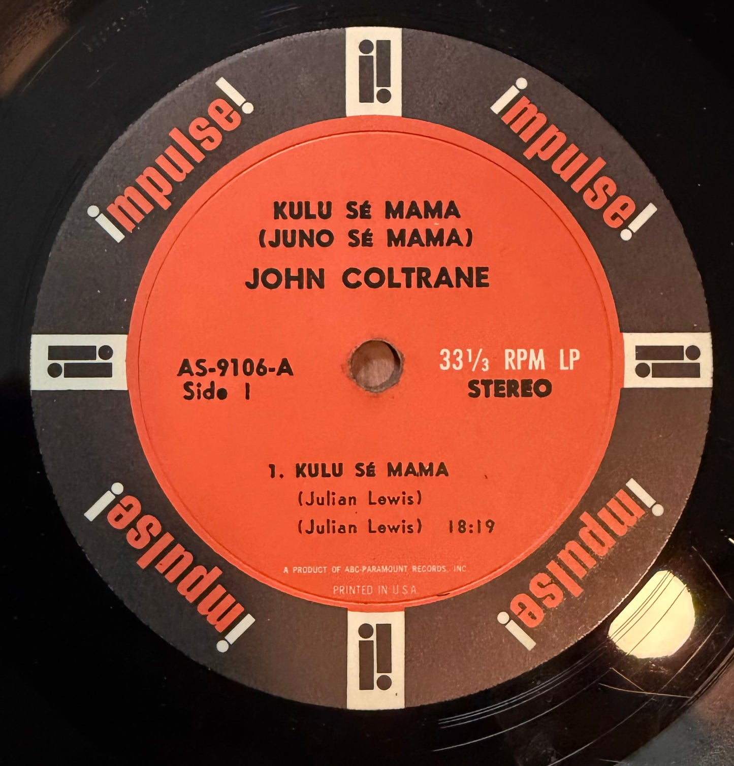 John Coltrane - Kulu Se Mama 1st Press 1966 Stereo Impulse